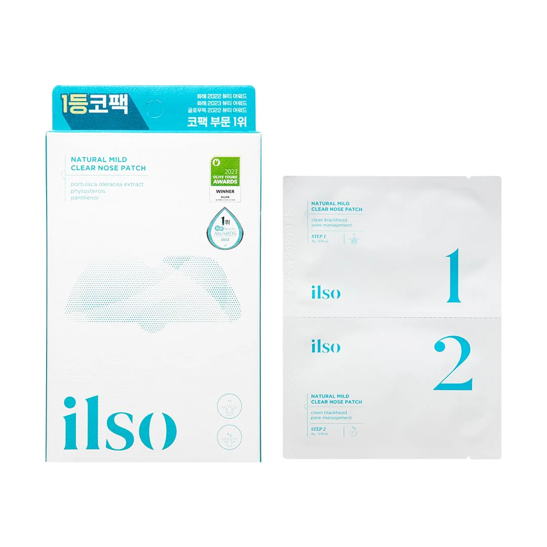 ilso Natural MILD Clear Nose Patch/Blackhead Remover for Nose/Targets PORES & PIMPLES/Facial Skin Care/Dermatologist Approved/Korean Skin Care to Absorb Acne Nose GUNK (5 PCS) - Image 2
