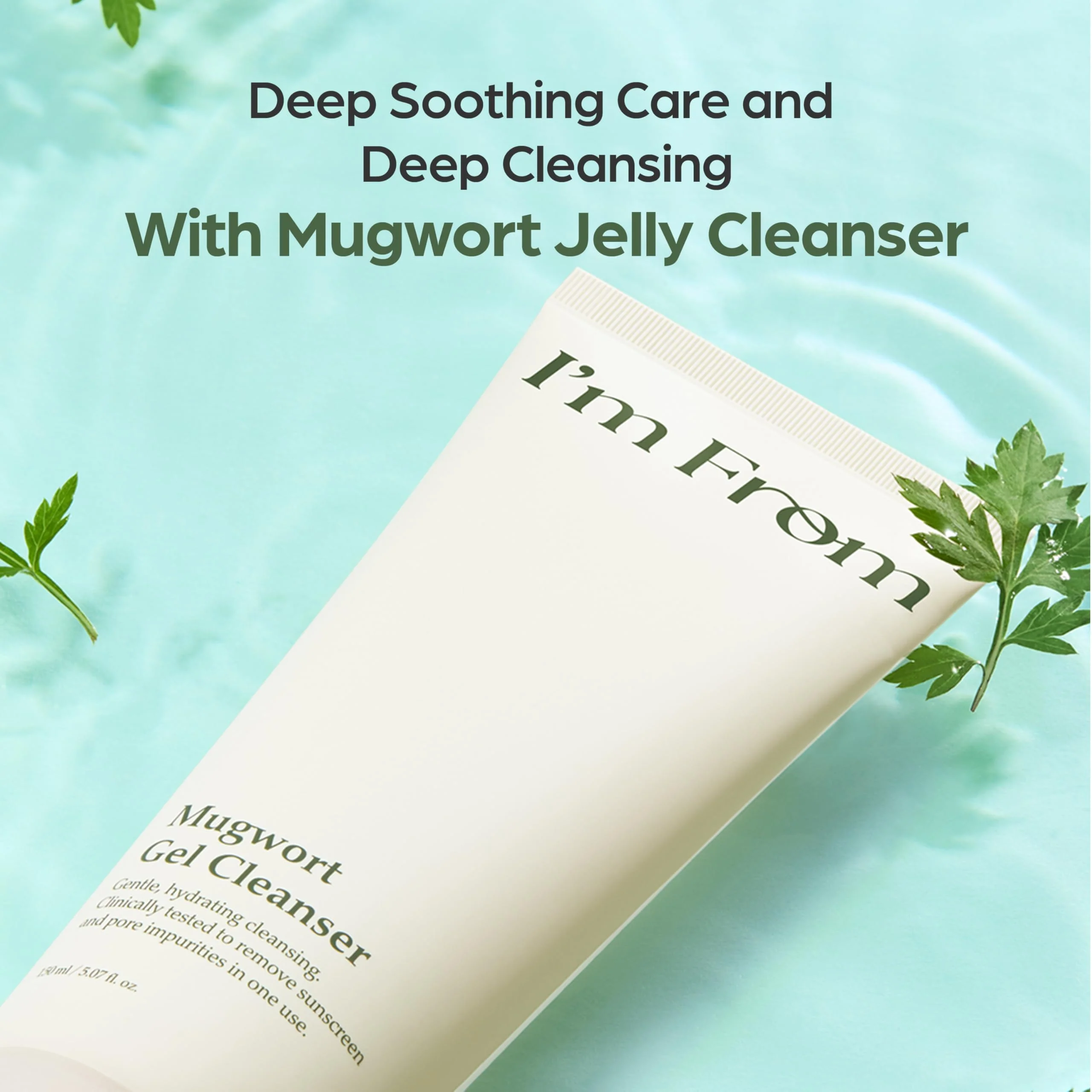 I'm from Mugwort Gel Cleanser 150ml, Mugwort 60%, Calming, Soothing, Mild low pH Korean Face Wash for Sensitive Skin, Irritated Skin, Herbal, Hypoallergenic, Vegan - Image 4