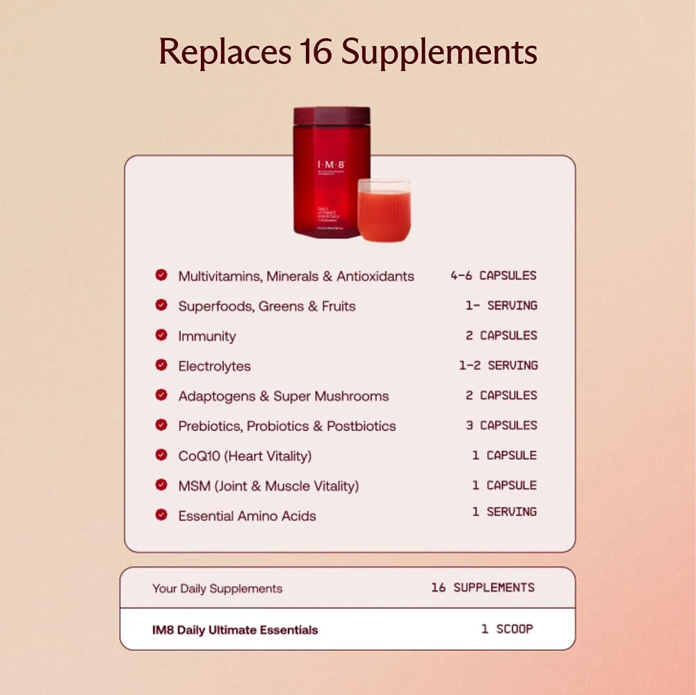 IM8 Daily Ultimate Essentials All-in-One Multivitamin Supplement (30 Servings, Starter Kit - Scoop + Tumbler Included) - Image 4