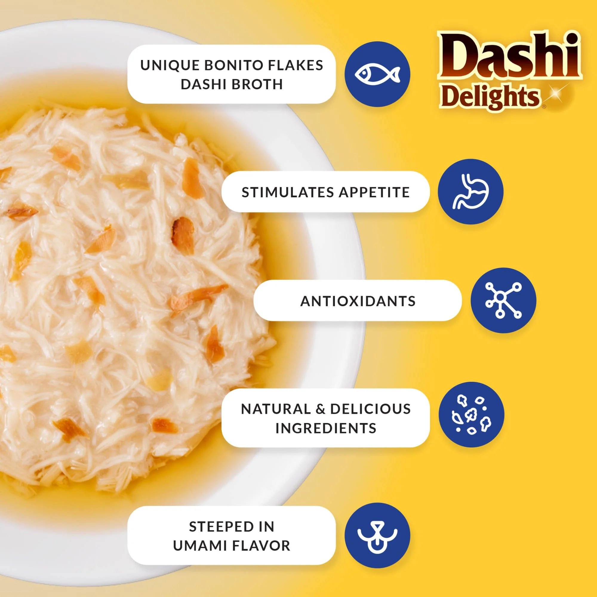 INABA Dashi Delights for Cats, Shredded Chicken Side Dish with Bonito Flake Broth, Cat Food Complement with Taurine & Green Tea Extract, 2.5 Ounce Cup, 6 Cups Total, Chicken with Tuna & Salmon Recipe - Image 7