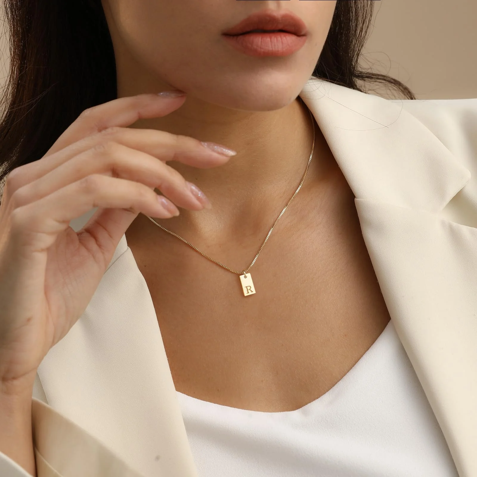 Initial Necklaces for Women 14K Gold Plated Letter Necklace Dainty Name Pendant Necklace Personalized Christmas Gifts for Women Trendy Gold Jewelry - Image 4