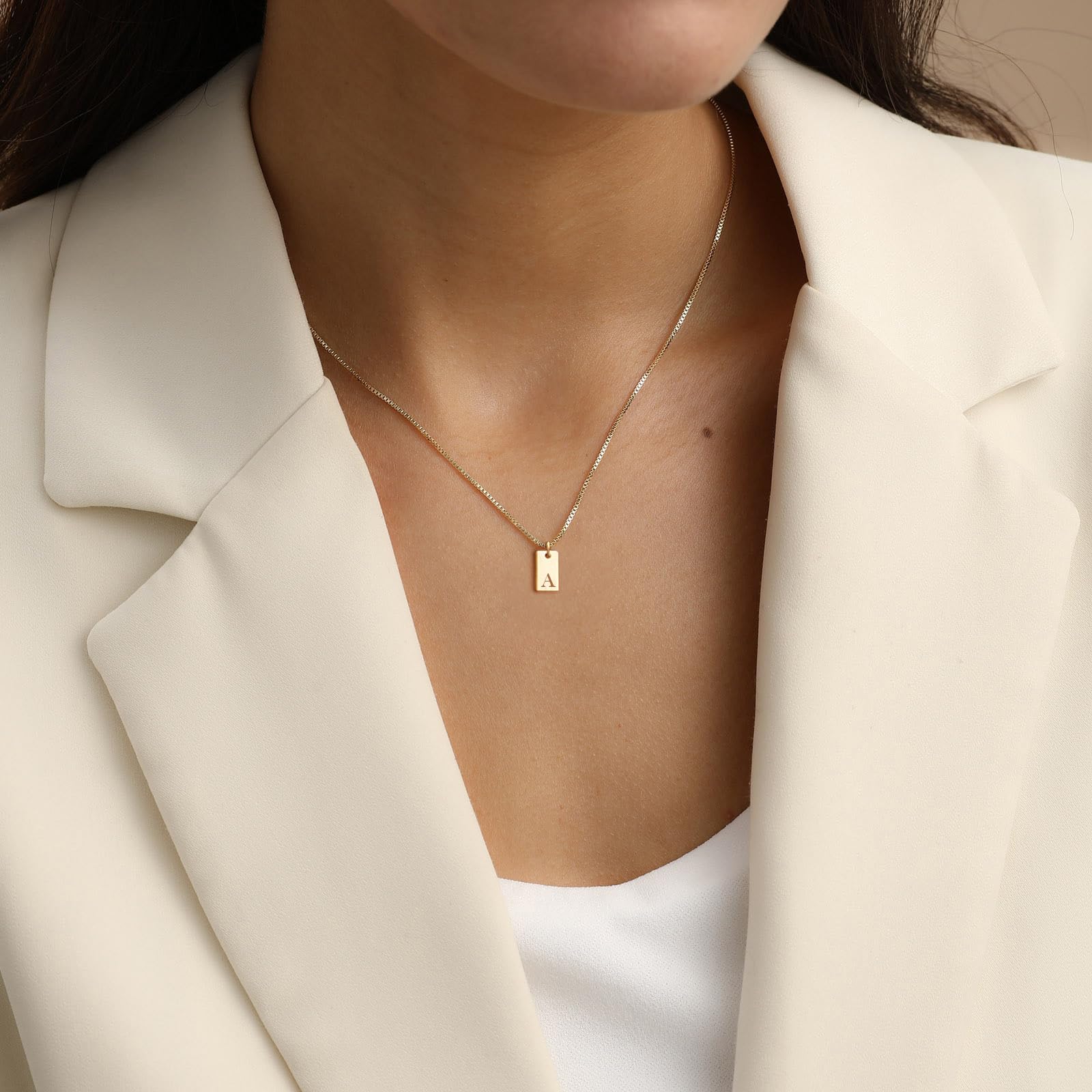 Initial Necklaces for Women 14K Gold Plated Letter Necklace Dainty Name Pendant Necklace Personalized Christmas Gifts for Women Trendy Gold Jewelry - Image 6