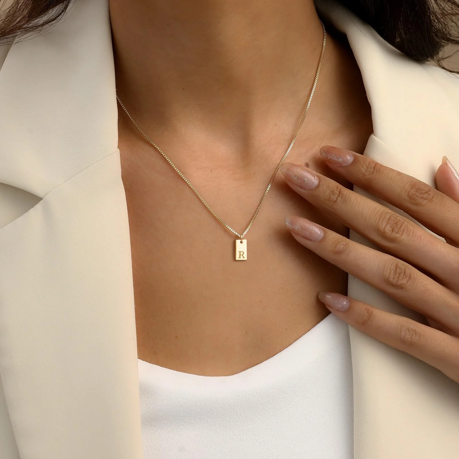Initial Necklaces for Women 14K Gold Plated Letter Necklace Dainty Name Pendant Necklace Personalized Christmas Gifts for Women Trendy Gold Jewelry - Image 6