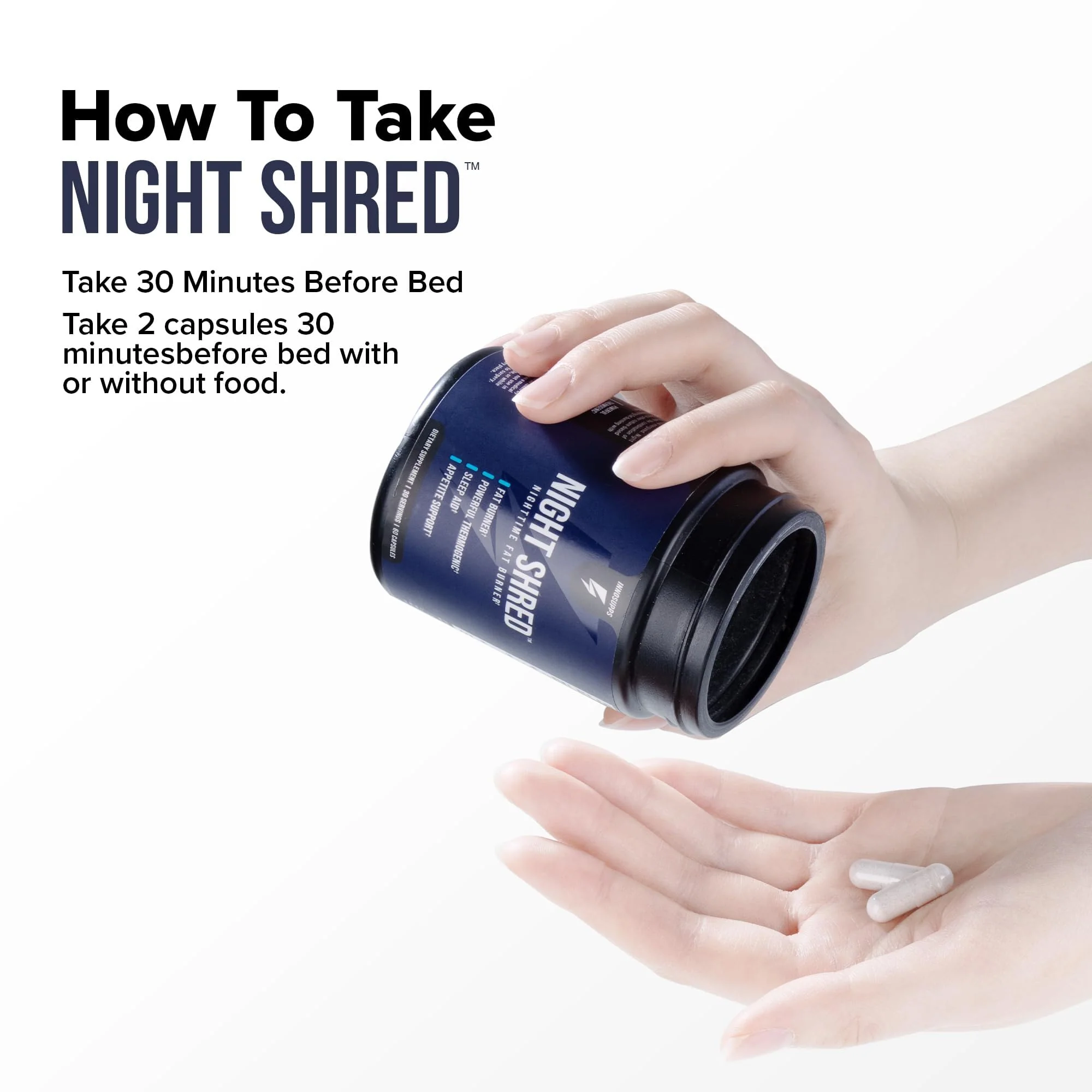 InnoSupps Night Shred Fat Burner and Natural Sleep Support | Ashwaganda, 5-HTP, CLA, Melatonin | Appetite Suppressant | Weight Loss Support Nighttime Fat Burning (60 Vegetarian Capsules) - Image 5