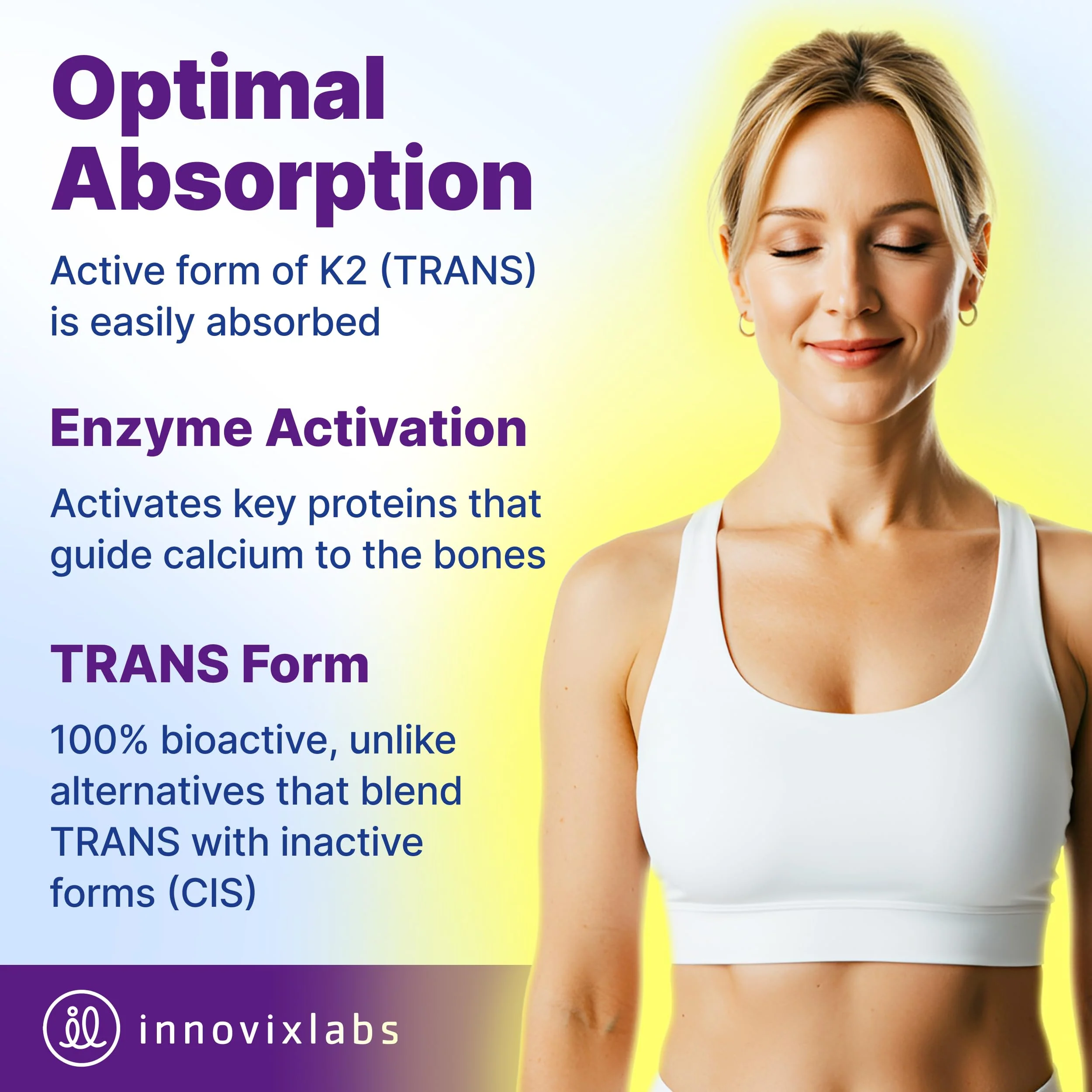 InnovixLabs Full Spectrum Vitamin K2-90 Softgels with 600 mcg of Trans Form MK7 and MK4 - Supports General Health and Bone Strength - Soy and Gluten Free K2 Vitamin Supplement - Image 4