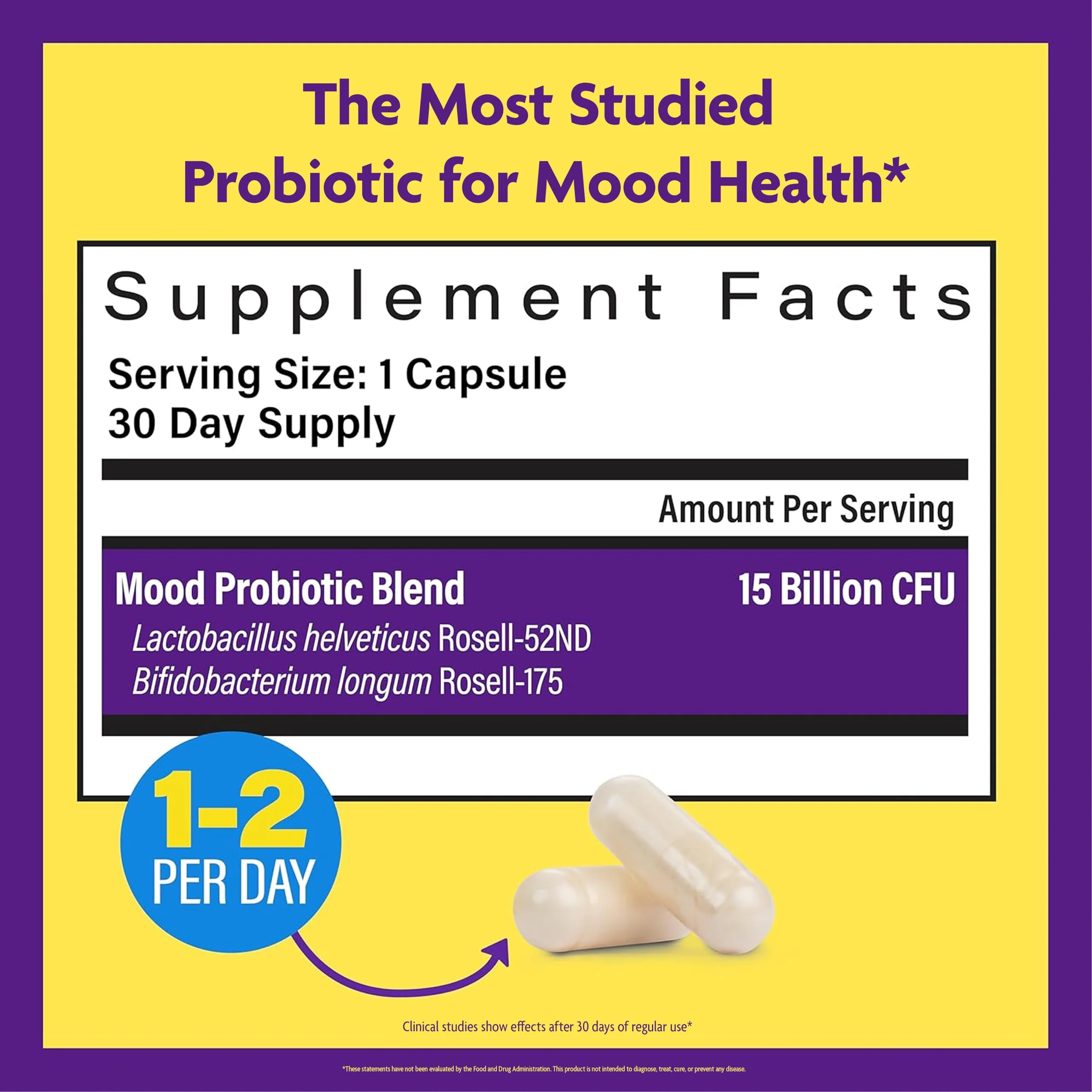 InnovixLabs Mood Probiotic for Women & Men, Clinically Studied Digestive & Mood Support Supplement, Lactobacillus helveticus Rosell-52ND & Bifidobacterium longum Rosell-175, 60 Capsules - Image 8