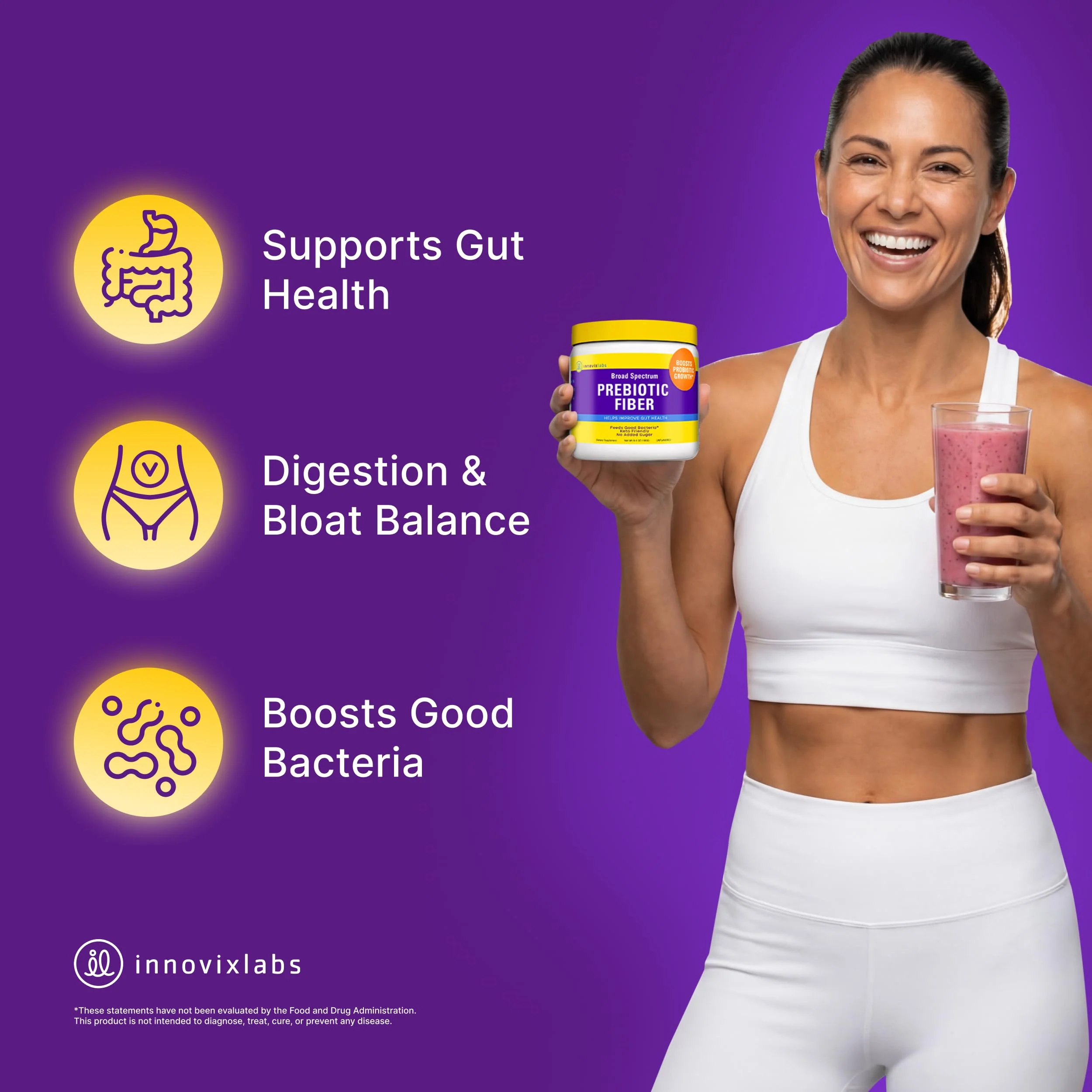 InnovixLabs Prebiotic Fiber Powder for Gut & Digestive Health, High Fiber Supplement for Women and Men with Chicory Root, FOS, Acacia, Inulin, Soluble & Insoluble Fiber, No Added Sugar, 30-Day Supply - Image 9