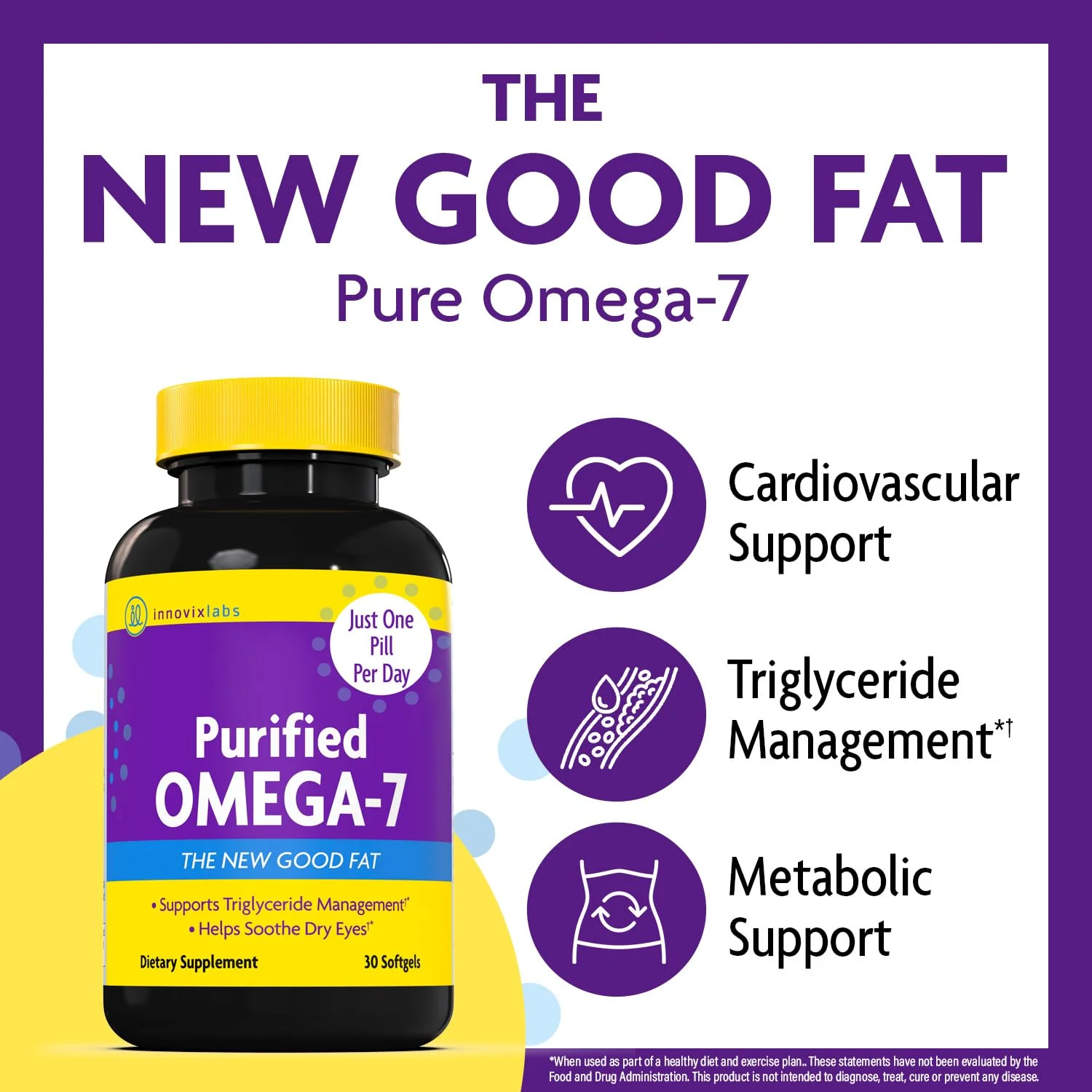InnovixLabs Purified Omega 7 Supplement - 210 mg Omega-7 Palmitoleic Acid, Fish Oil for Metabolism & Triglyceride Support, Essential Fatty Acids, IFOS Approved, 30 Softgels - Image 10
