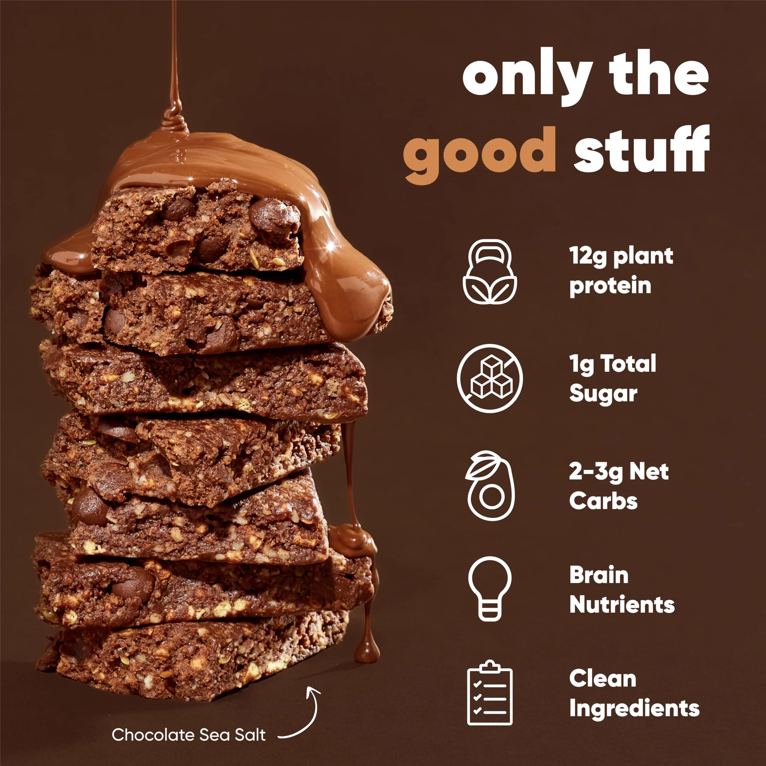 IQBAR Clean Plant Protein Bars - Chocolate Lovers Variety - 12 Count - Keto, Vegan, High Fiber, Gluten and Dairy Free, Low Sugar Snack - Brain and Body Nutrients for Focus, Energy, Meal Replacement - Image 4