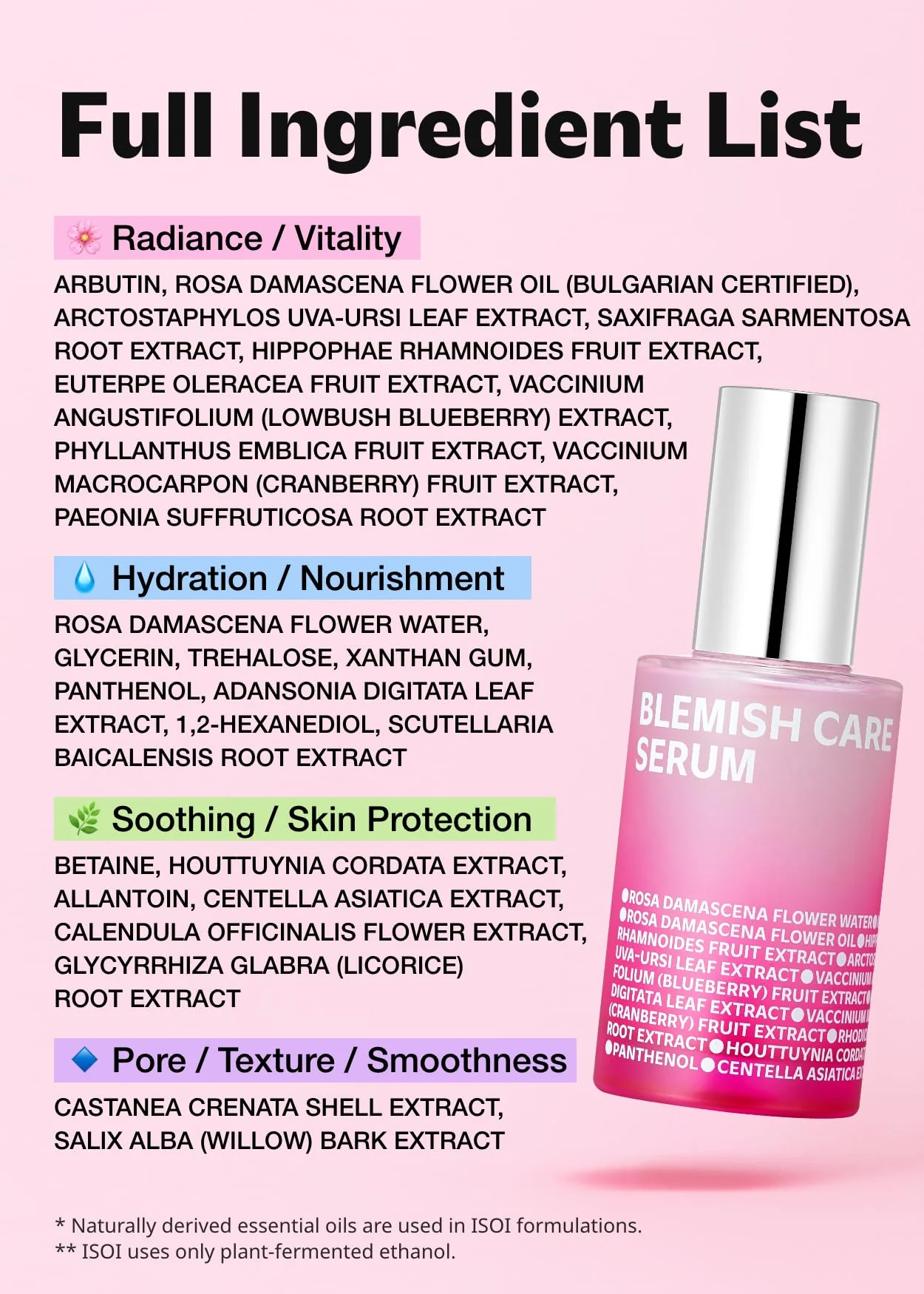 ISOI Blemish Care Up Serum for Face, Vegan Hydrating Serum for Smooth & Glass Skin Effect, Skin Barrier & Moisture Balance for Women, Arbutin & Rose Otto Oil, Korean Skin Care (0.85 fl. oz, 25ml) - Image 2
