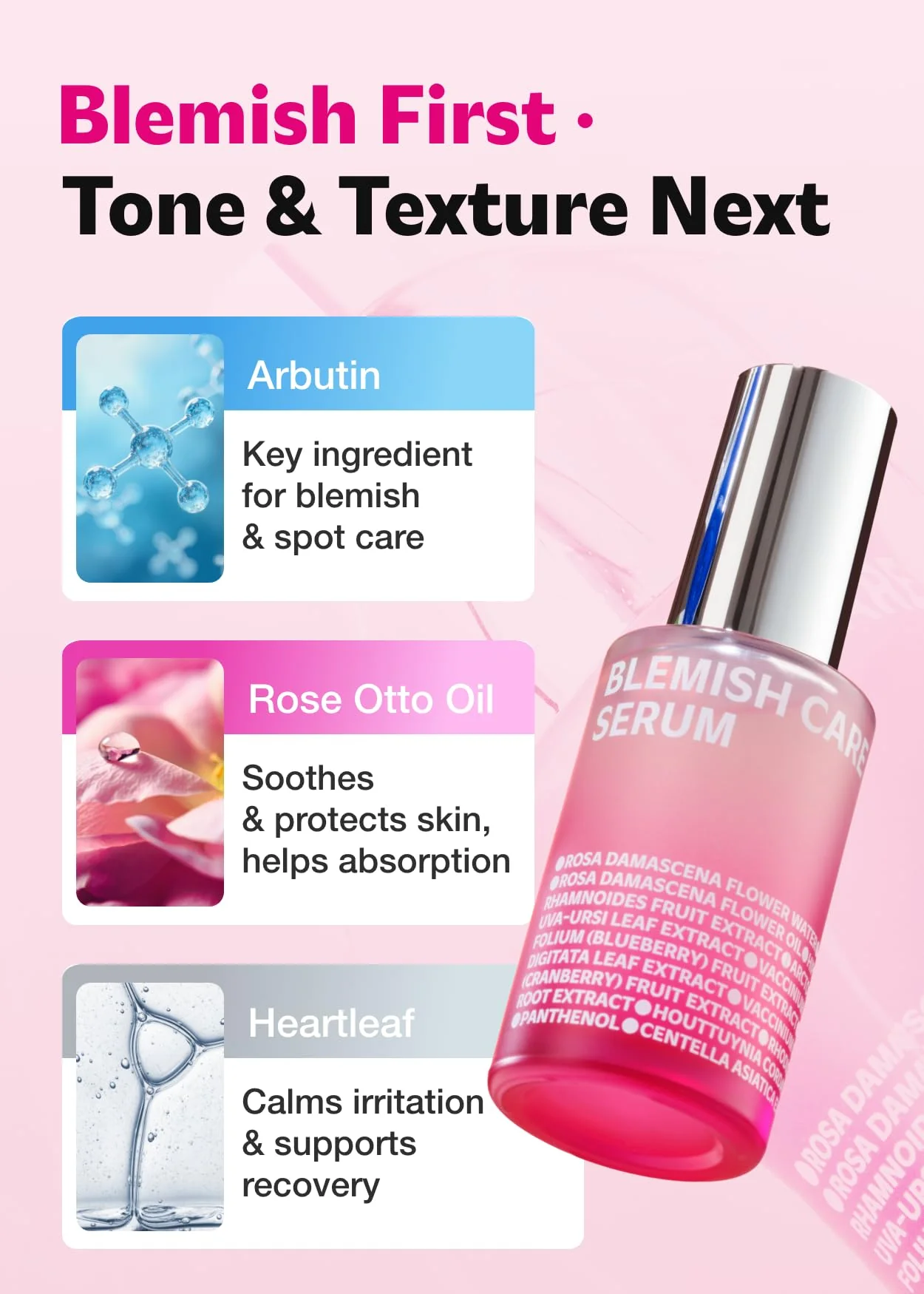 ISOI Blemish Care Up Serum for Face, Vegan Hydrating Serum for Smooth & Glass Skin Effect, Skin Barrier & Moisture Balance for Women, Arbutin & Rose Otto Oil, Korean Skin Care (2.36 fl. oz, 70ml) - Image 7