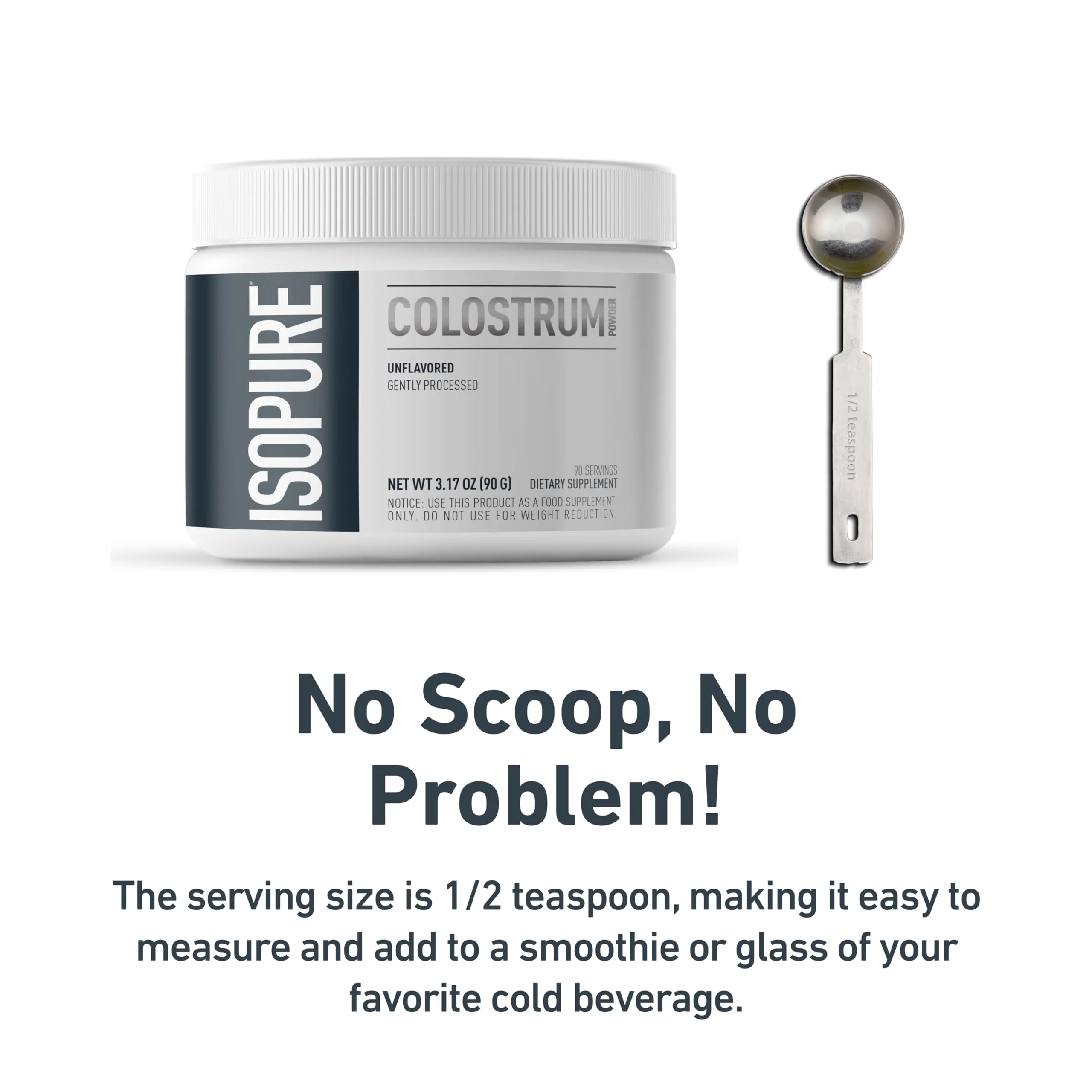 Isopure Bovine Colostrum Supplement Powder, Gently Processed, 90 Servings - Image 7