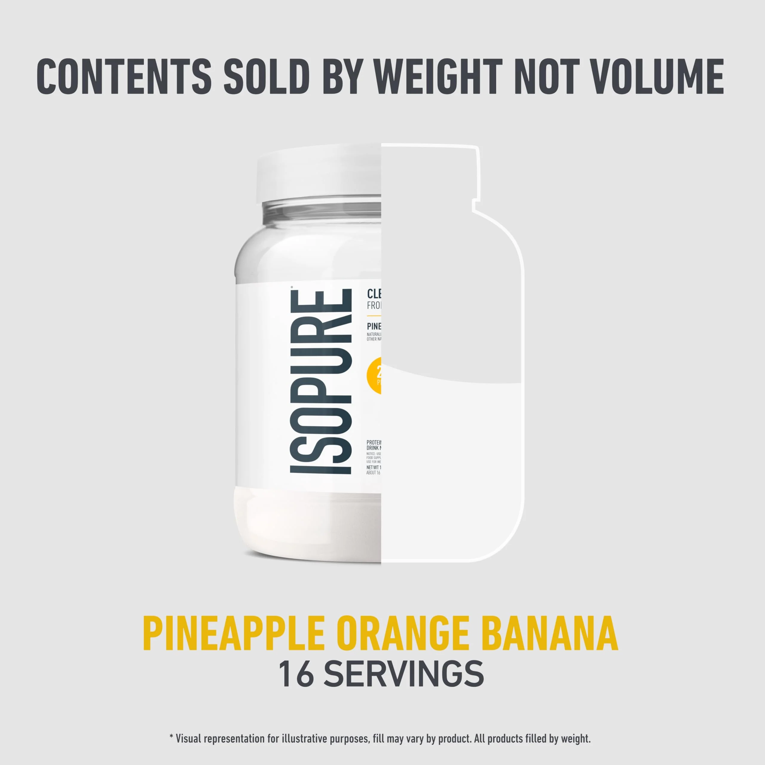 Isopure Clear Whey Isolate Protein Powder, Lactose Free, Gluten Free, Naturally Flavored, Pineapple Orange Banana, 20g Protein Per Serving, 14.1 Oz, 16 Servings (Packaging May Vary) - Image 2