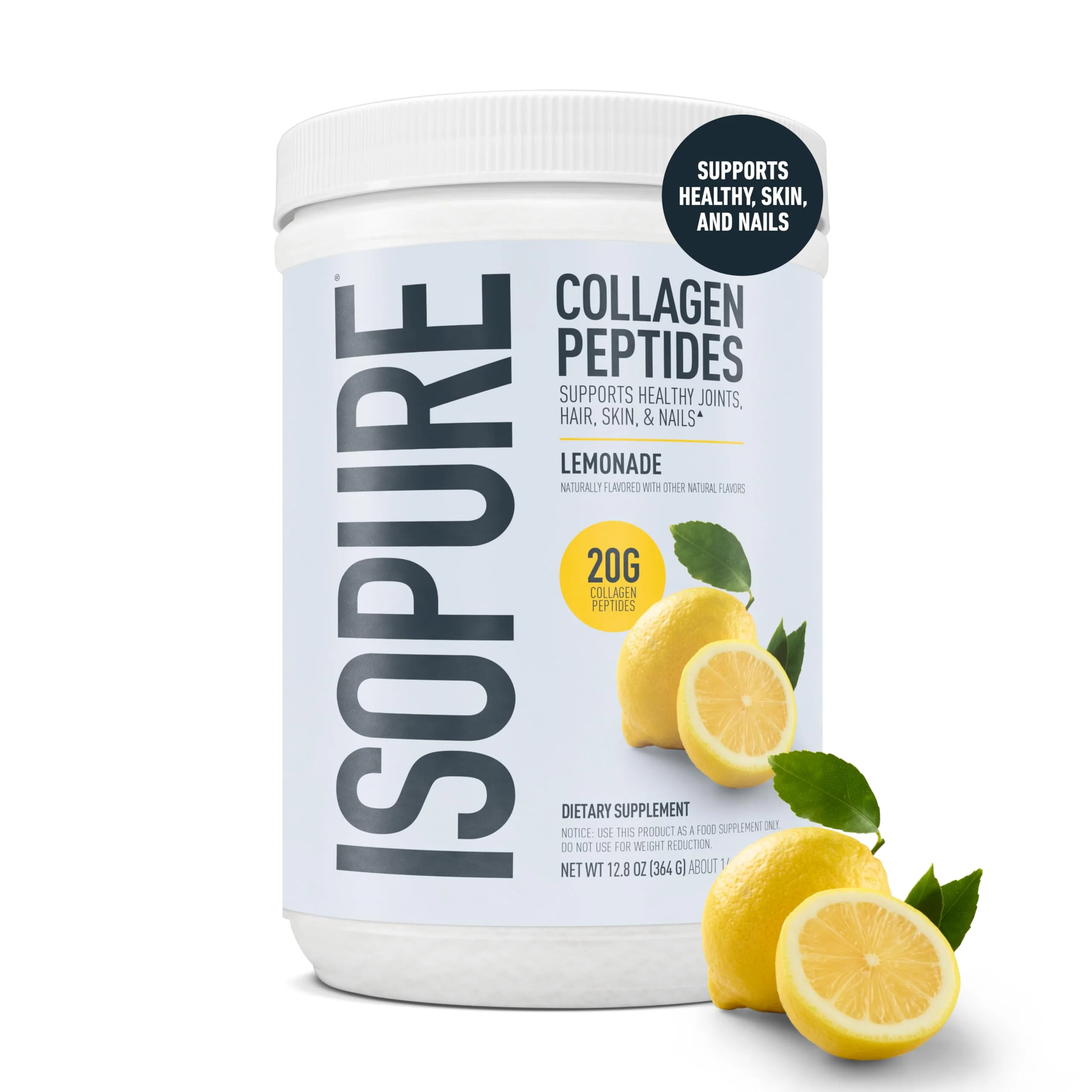 Isopure Collagen Peptides Powder, Promotes Hair, Nail, Skin and Joint Health, with Vitamin C and Biotin, Lemonade, 20g Collagen Peptides Per Serving, 11.36 Oz, 14 Servings (Packaging May Vary) - Image 7