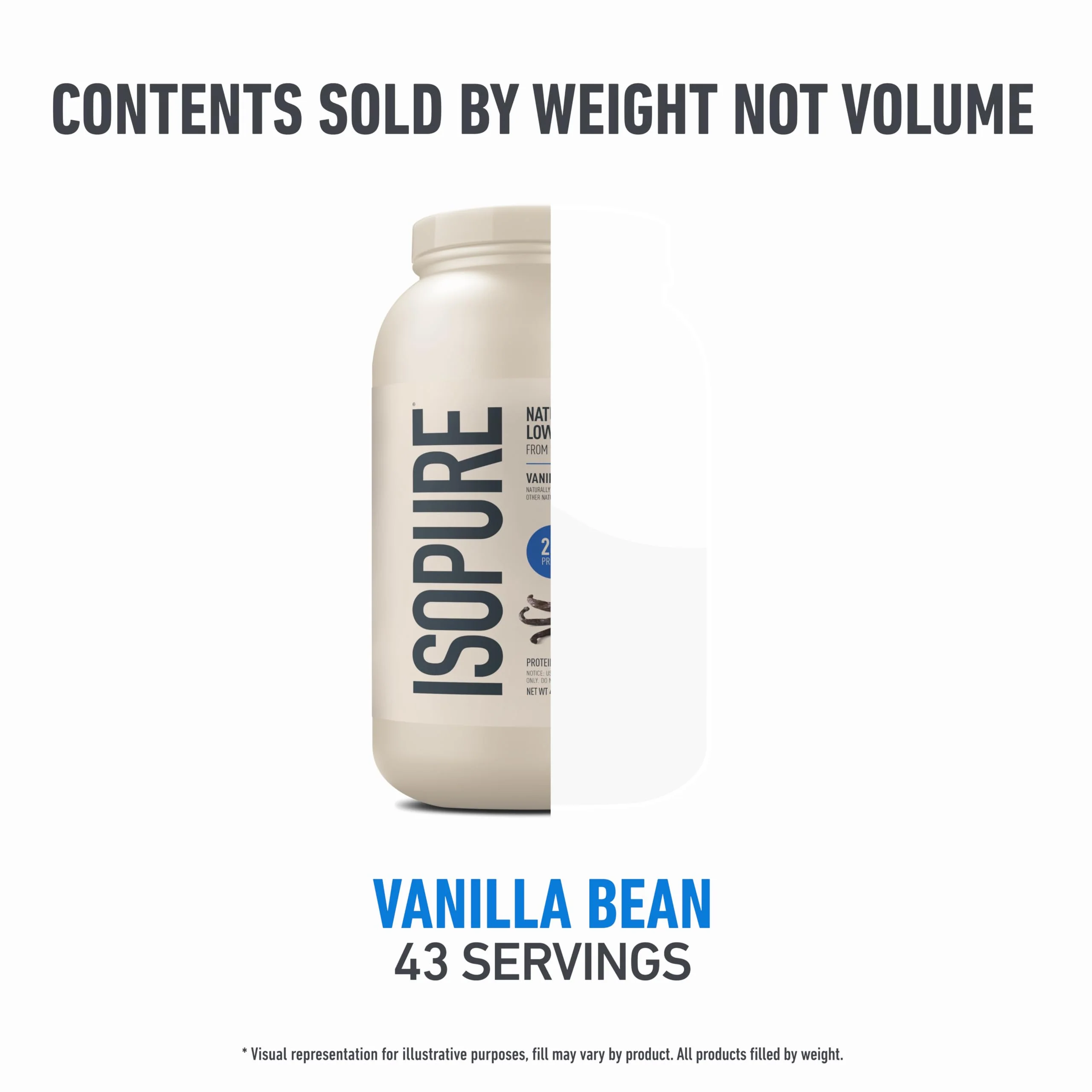 Isopure Low Carb 100% Pure Whey Isolate Protein Powder, Lactose Free, Gluten Free, with Vitamins, Vanilla, 25g Protein Per Serving, 3 Lbs, 43 Servings (Packaging May Vary) - Image 2