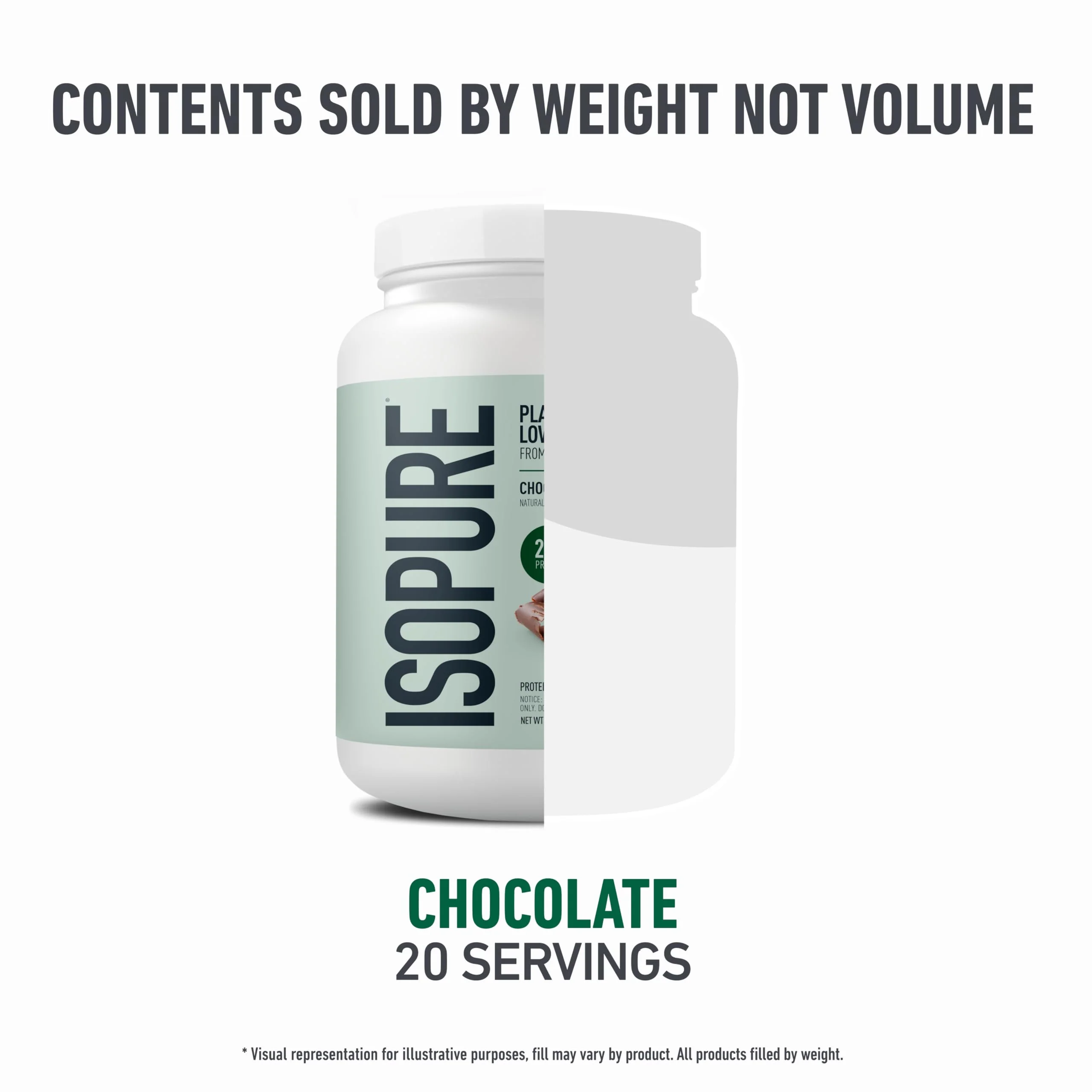 Isopure Plant-Based Protein Powder, Lactose Free, Gluten Free, With Iron, Chocolate, 20g Plant Protein Per Serving, 1.37 Lbs, 20 Servings - Image 2