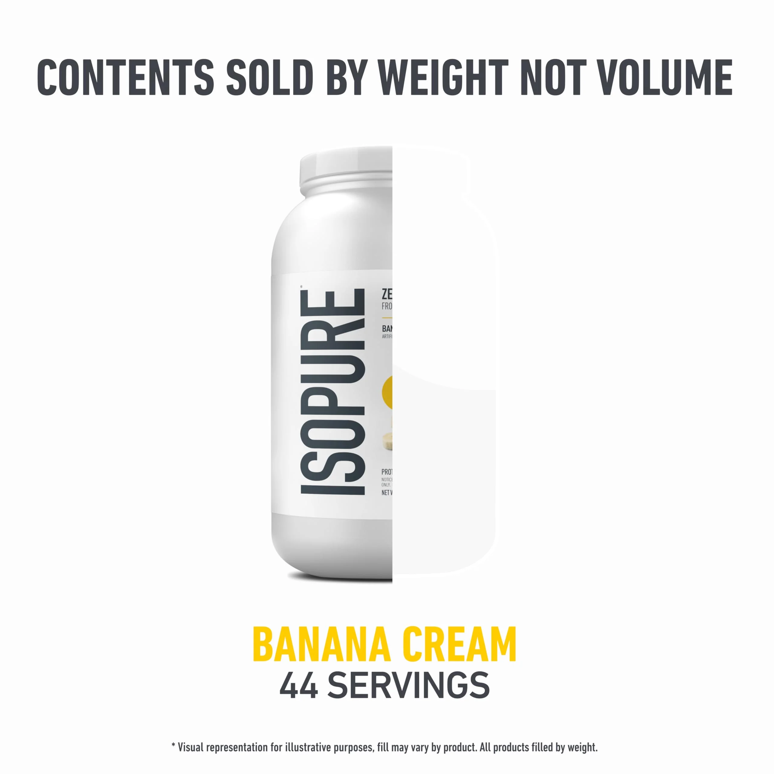 Isopure Zero Carb 100% Pure Whey Isolate Protein Powder, Gluten Free, With Vitamins, Banana Cream, 25g Protein Per Serving, 3 Lbs, 44 Servings (Packaging May Vary) - Image 2