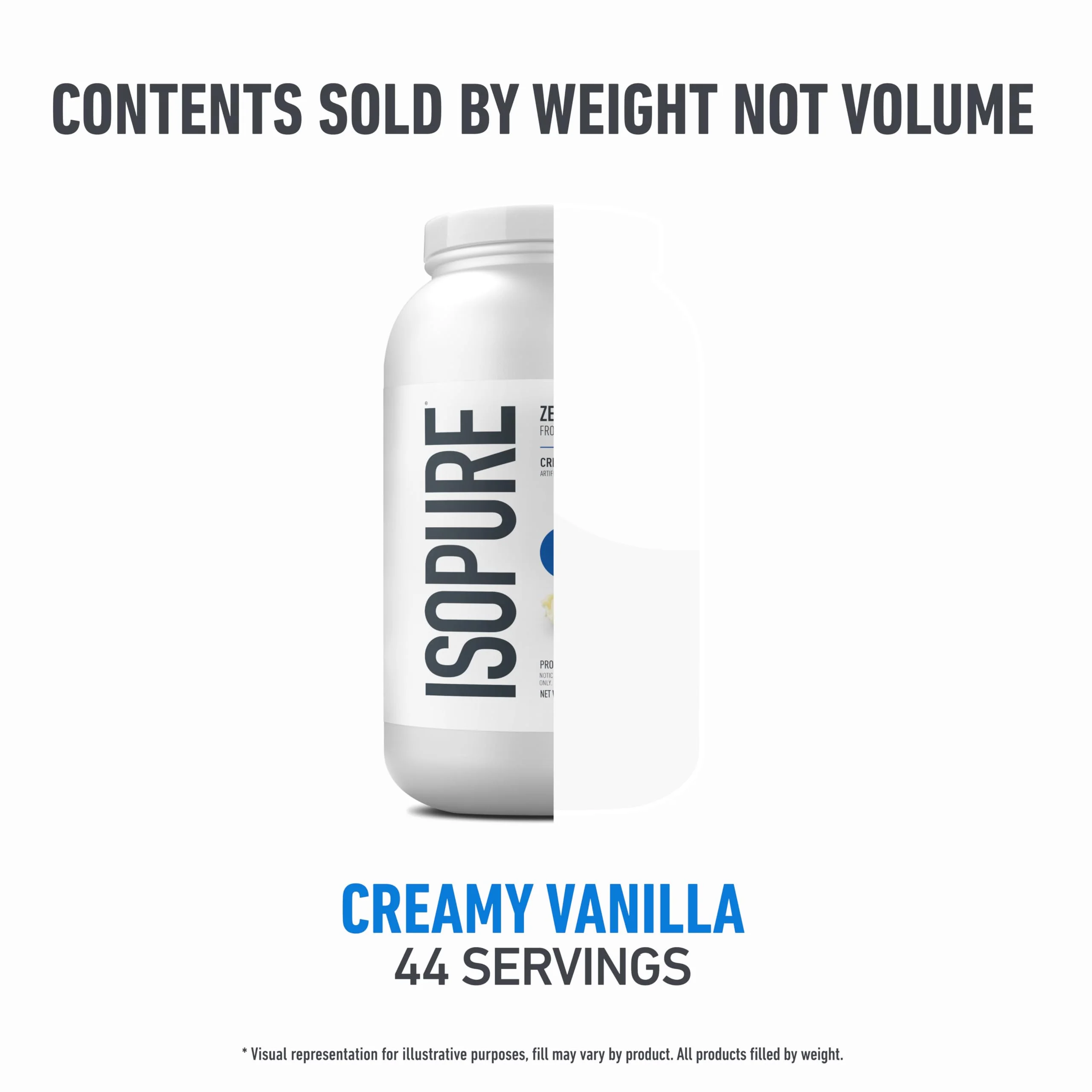 Isopure Zero Carb 100% Pure Whey Isolate Protein Powder, Gluten Free, with Vitamins, Creamy Vanilla, 25g Protein Per Serving, 3 Lbs, 44 Servings (Packaging May Vary) - Image 2
