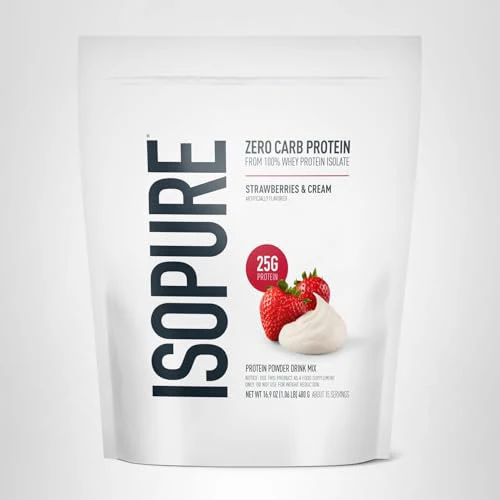 Isopure Zero Carb 100% Pure Whey Isolate Protein Powder, Gluten Free, With Vitamins, Strawberries & Cream, 25g Protein Per Serving, 3 Lbs, 44 Servings (Packaging May Vary) - Image 20