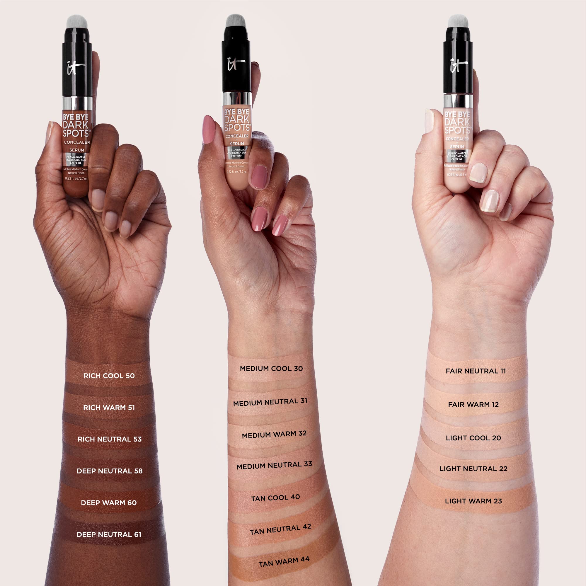 IT Cosmetics Bye Bye Dark Spots Concealer + Brightening Serum – 2% Niacinamide, Hyaluronic Acid & Caffeine - Medium Coverage, Natural Finish, All Skin Types – 23 Light Warm, 0.22 fl. oz - Image 10