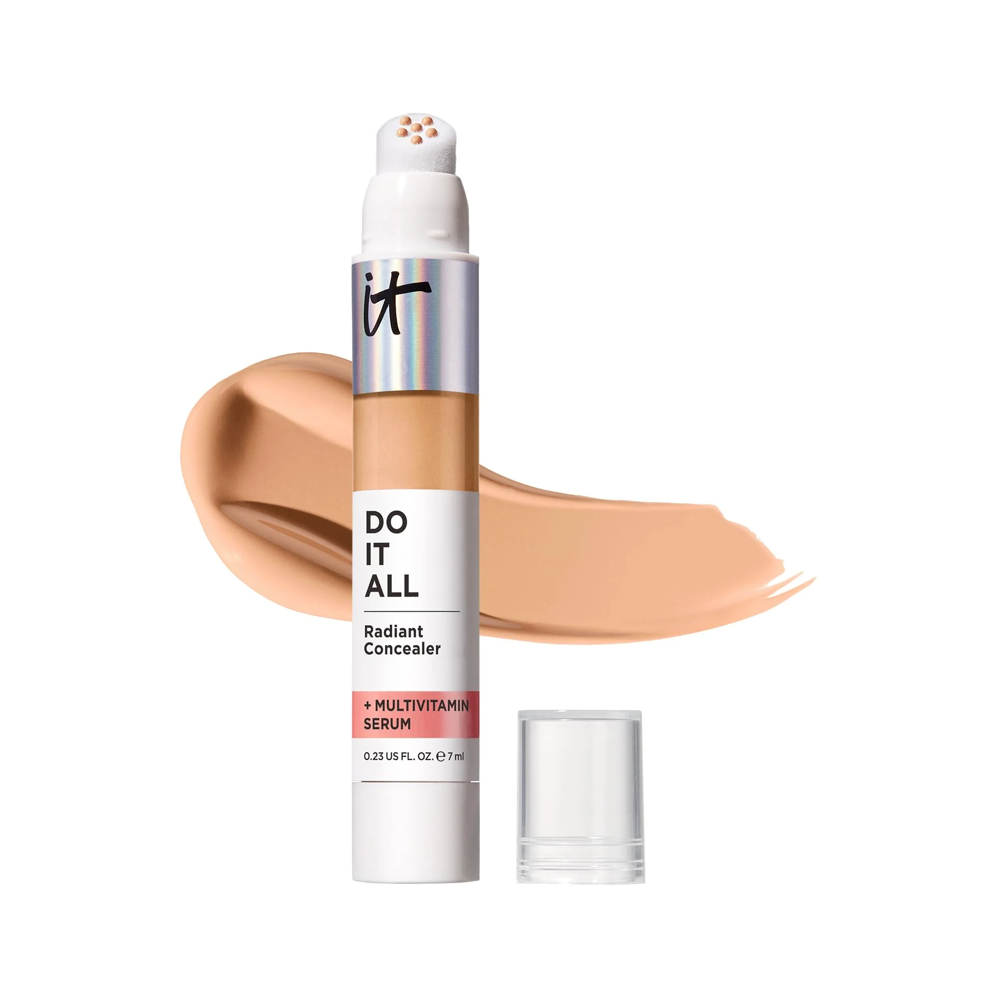 IT Cosmetics Do It All Radiant Concealer – Makeup Concealer – Hydrate & Brighten – Creaseless Medium Coverage & Radiant Finish – Niacinamide & Hyaluronic Acid - Medium Tan Warm, 0.2 Fl Oz
