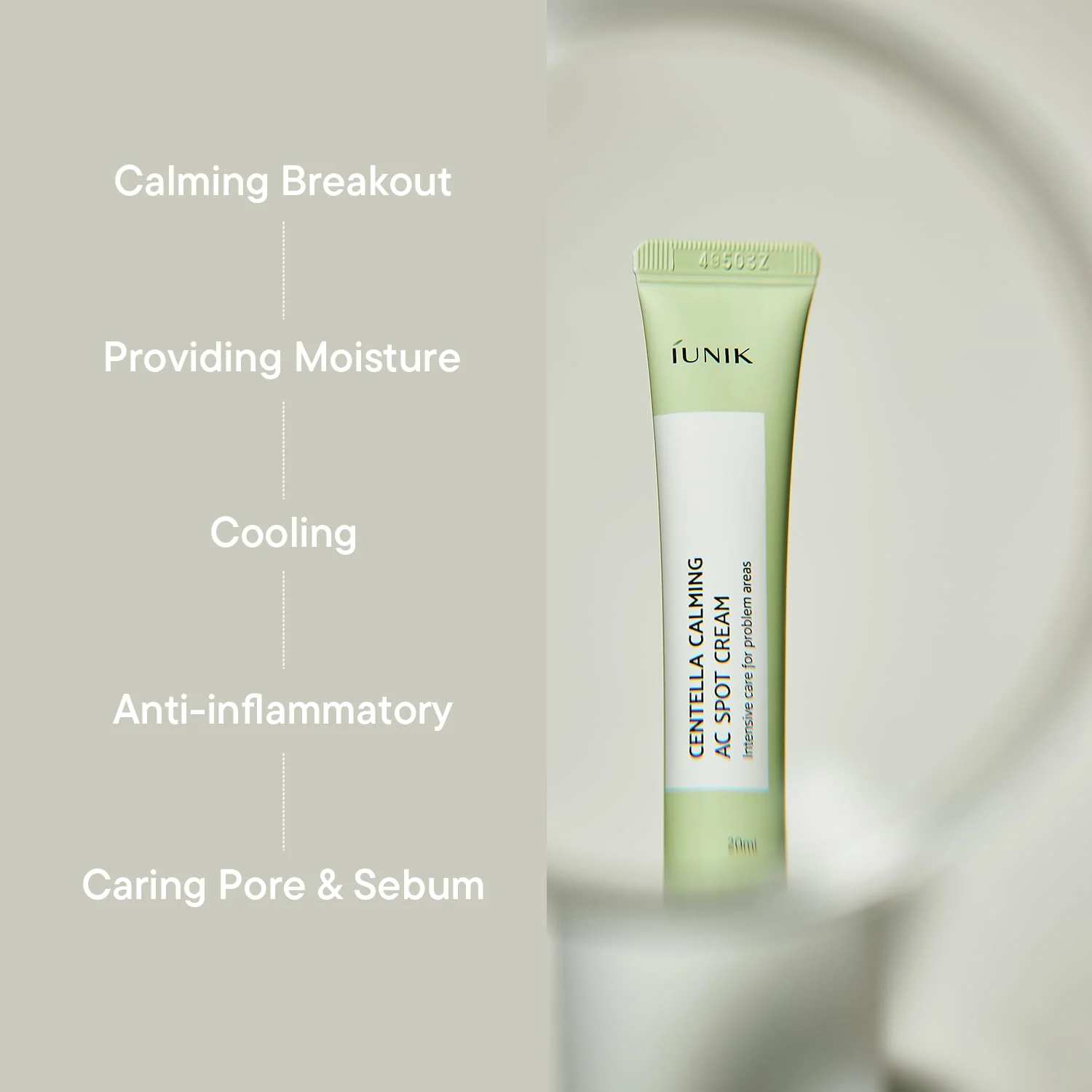 IUNIK 81% Concentrated Centella Calming Gel Acne Spot Cream w/AHA BHA PHA Salicylic Acid Niacinamide Tea Tree Oil-Free Blemish Pimple Lightweight for Adults & Teens .67 Oz Sensitive Acne-prone skin - Image 6
