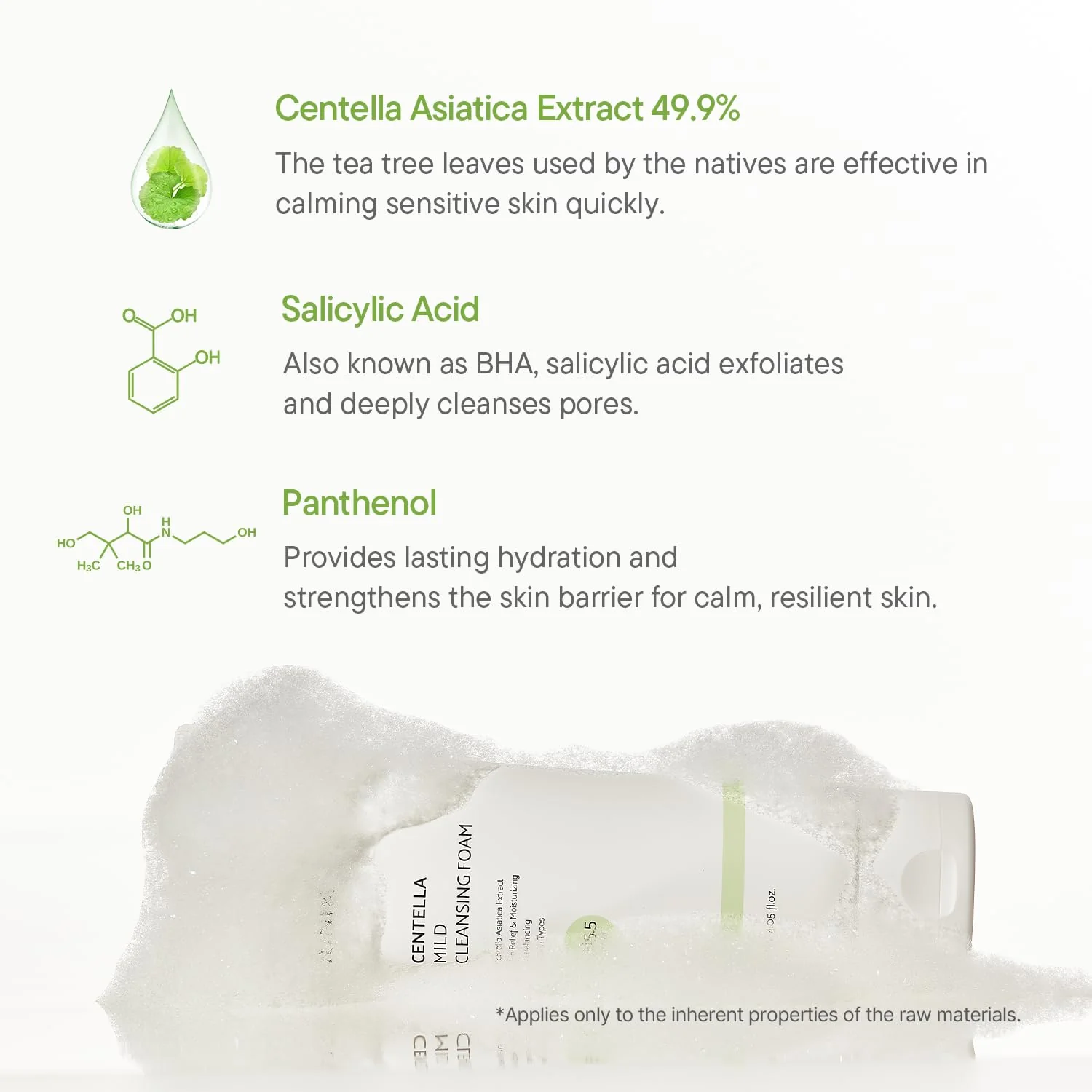 IUNIK Centella Mild Facial Foaming Cleanser - Non-stripping Sub-Acid w/Centella Asiatica 49% Moisturizing pH Balancing for Oily Dry Senstivie Acne-prone skin Vegan Korean Skincare - Image 6