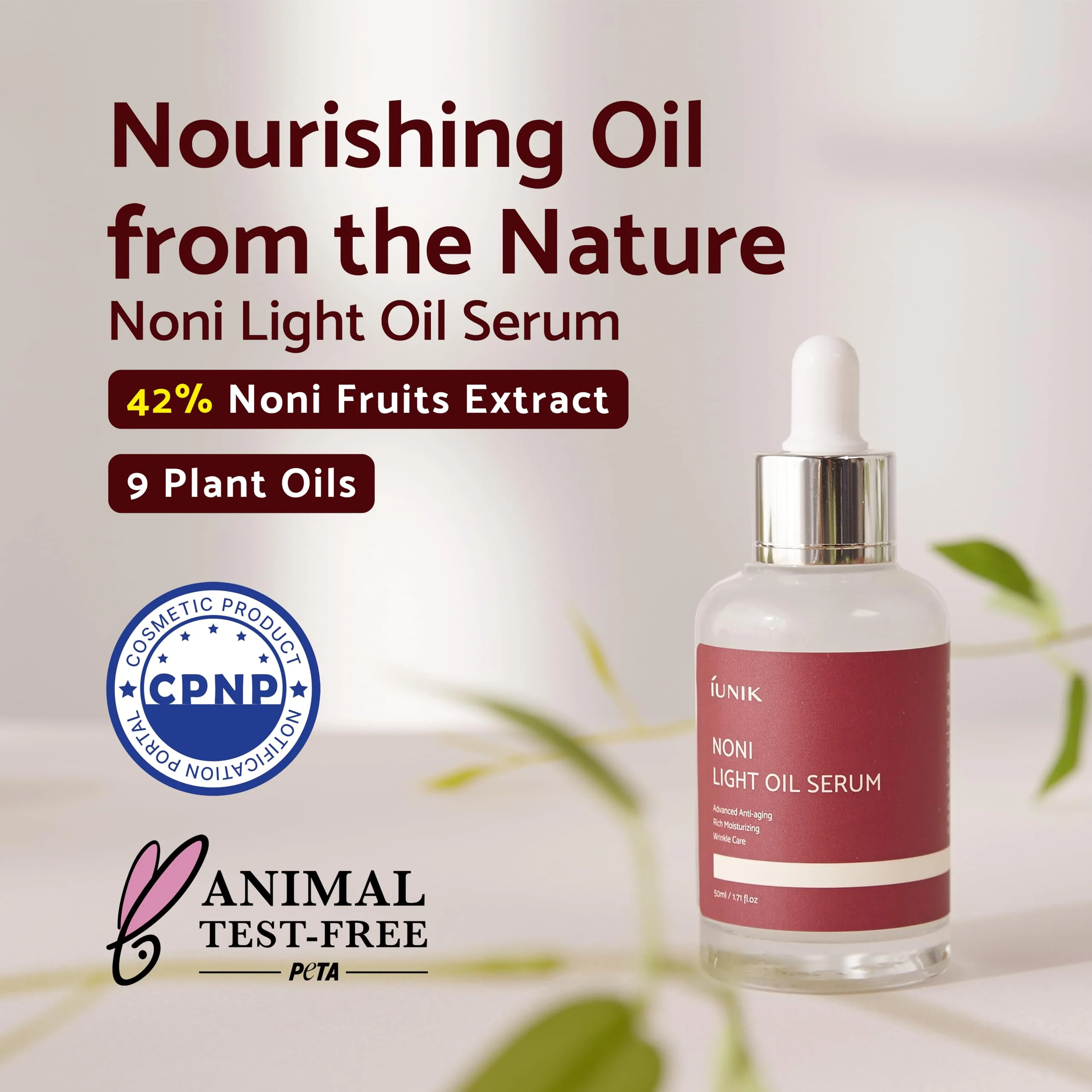 IUNIK Noni 42% Oil Serum - Jojoba Oil Deep Nourishment Soothing Hydrating Ampoule for All Skin Types | Hyper-pigmentation Treatment Slow-aging Anti-aging Firming Lifting Non-greasy Korean Skincare - Image 5