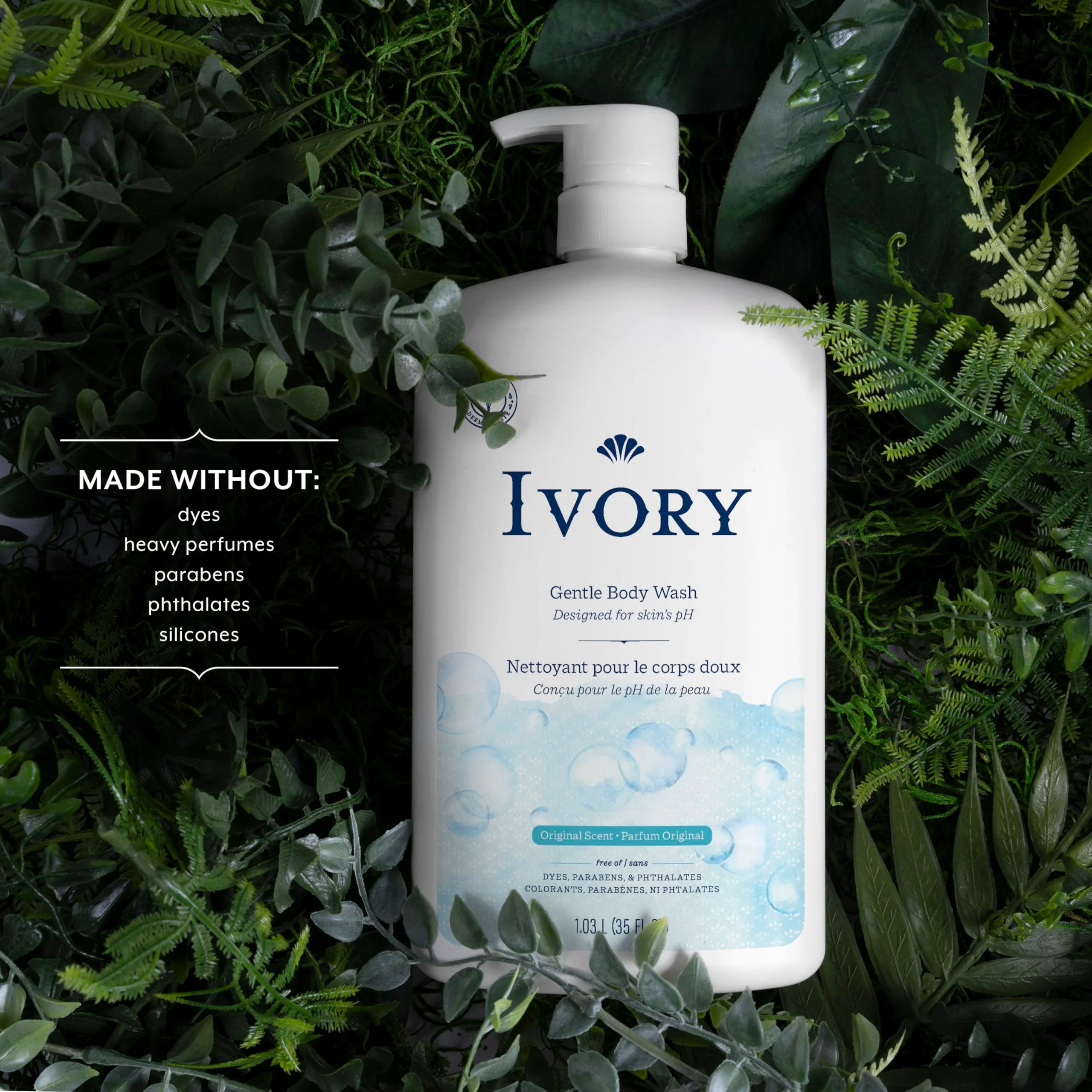 Ivory Body Wash, Designed for the Whole Family, Gentle Formula, Free of Dyes Heavy Perfumes Parabens Phthalates & Silicones, Original Scent, 35 oz - Image 7