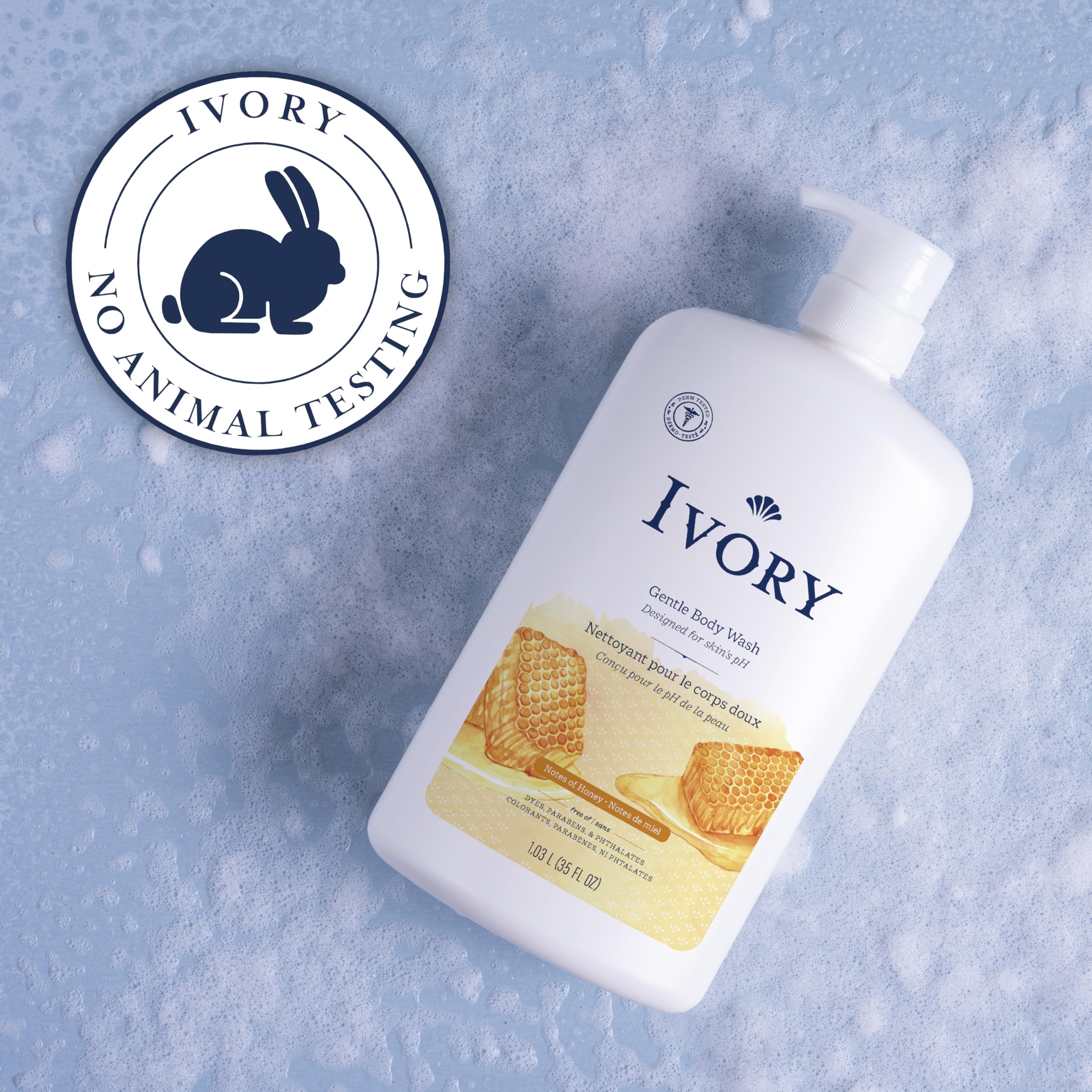 Ivory Body Wash Gentle, Free of dyes, parabens, and phthalates, Honey Scent, 35 oz - Image 4