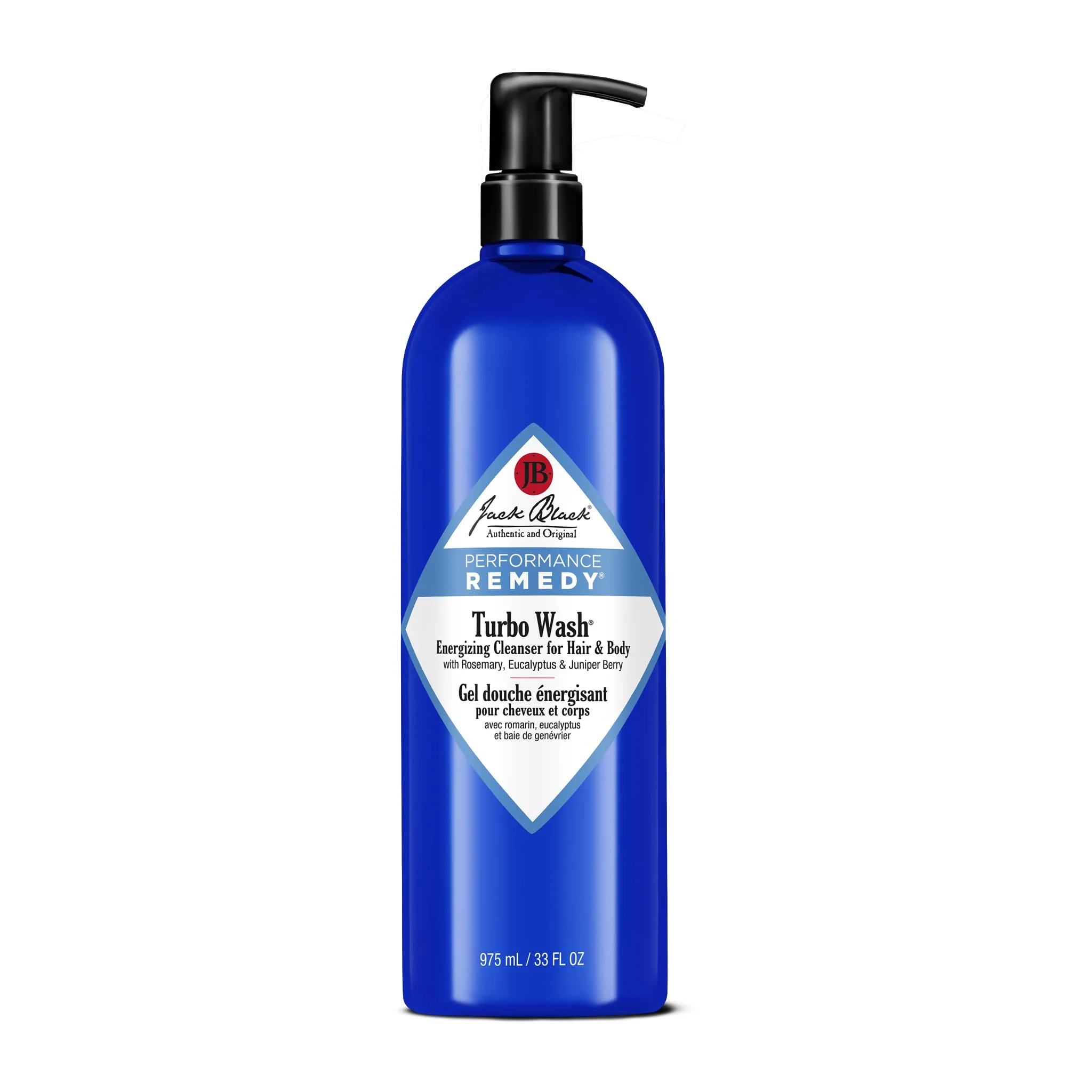 Jack Black Turbo Wash Energizing Body & Hair Cleanser, 33 Fl Oz – Rosemary, Eucalyptus & Juniper Berry – Mens Body Wash, Mens Shampoo, Skin Care, Hair Care, Dual-Purpose Body Wash Men, Sulfate–Free