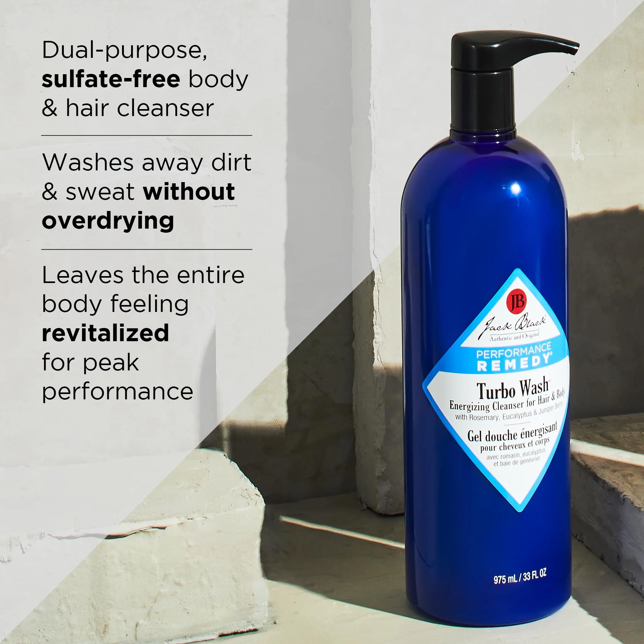 Jack Black Turbo Wash Energizing Body & Hair Cleanser, 33 Fl Oz – Rosemary, Eucalyptus & Juniper Berry – Mens Body Wash, Mens Shampoo, Skin Care, Hair Care, Dual-Purpose Body Wash Men, Sulfate–Free - Image 4
