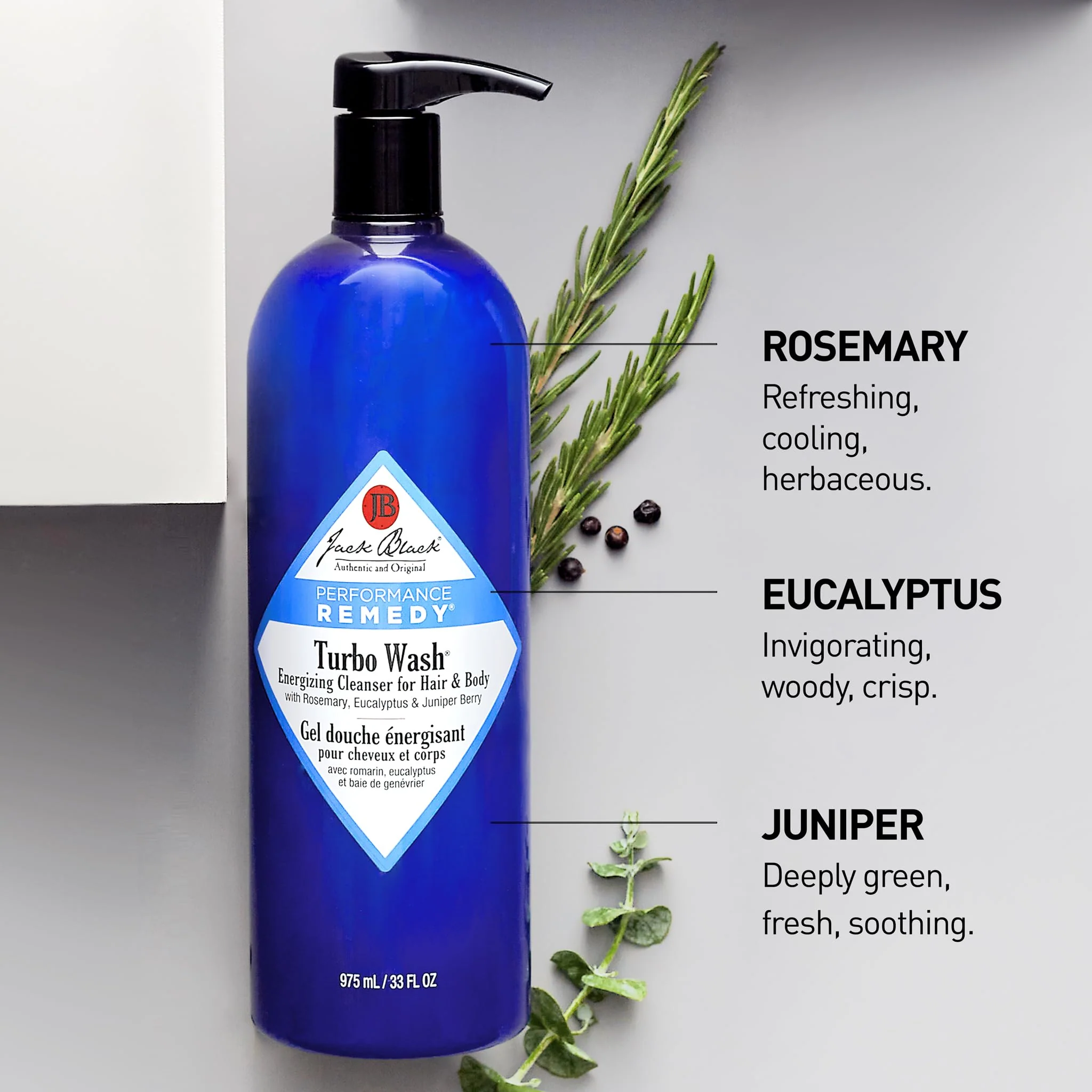 Jack Black Turbo Wash Energizing Body & Hair Cleanser, 33 Fl Oz – Rosemary, Eucalyptus & Juniper Berry – Mens Body Wash, Mens Shampoo, Skin Care, Hair Care, Dual-Purpose Body Wash Men, Sulfate–Free - Image 6