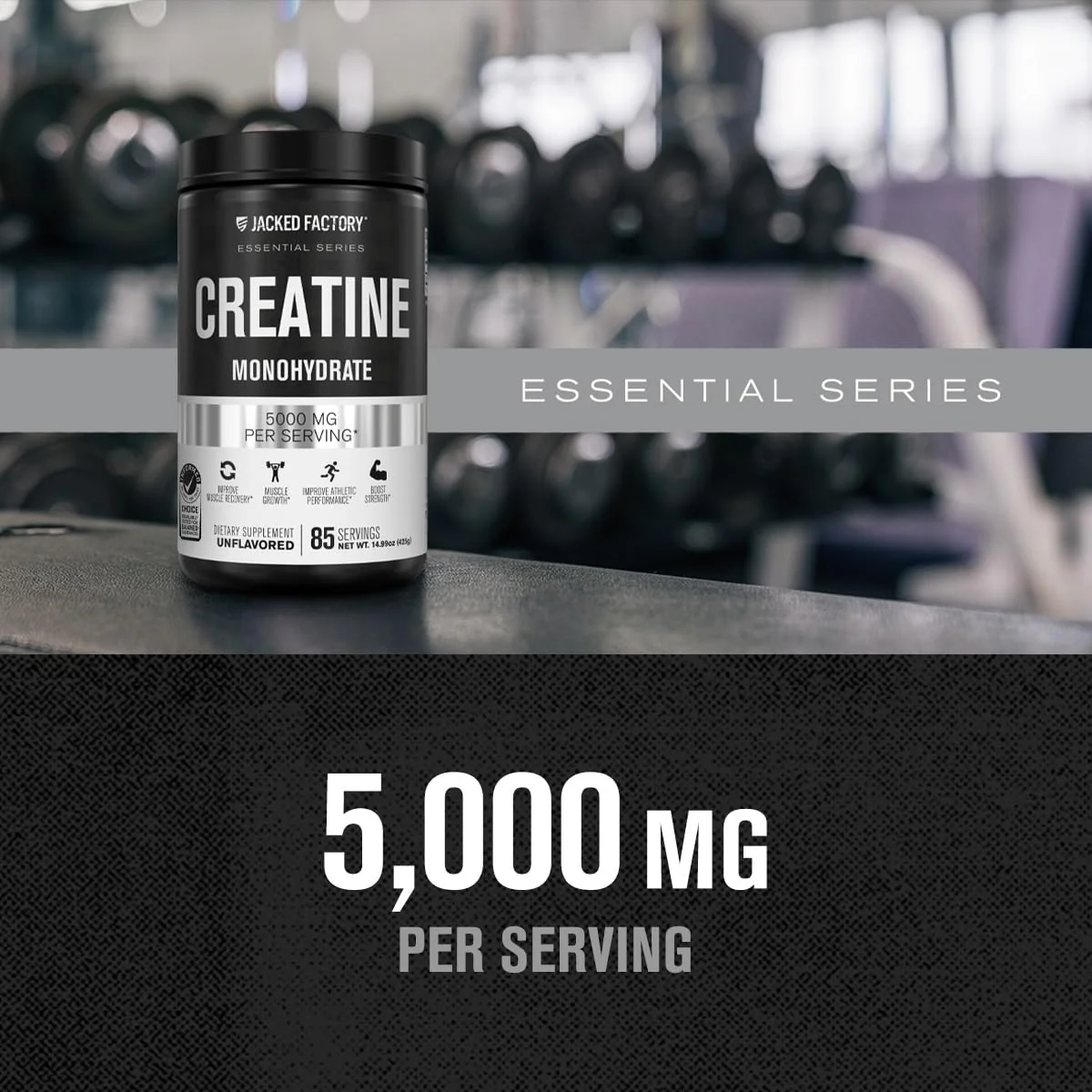 Jacked Factory Creatine Monohydrate Powder 425g - 5g Daily Creatine Supplement for Men and Women, Vegan-Friendly, Third-Party Tested - 85 Servings, Unflavored - Image 8