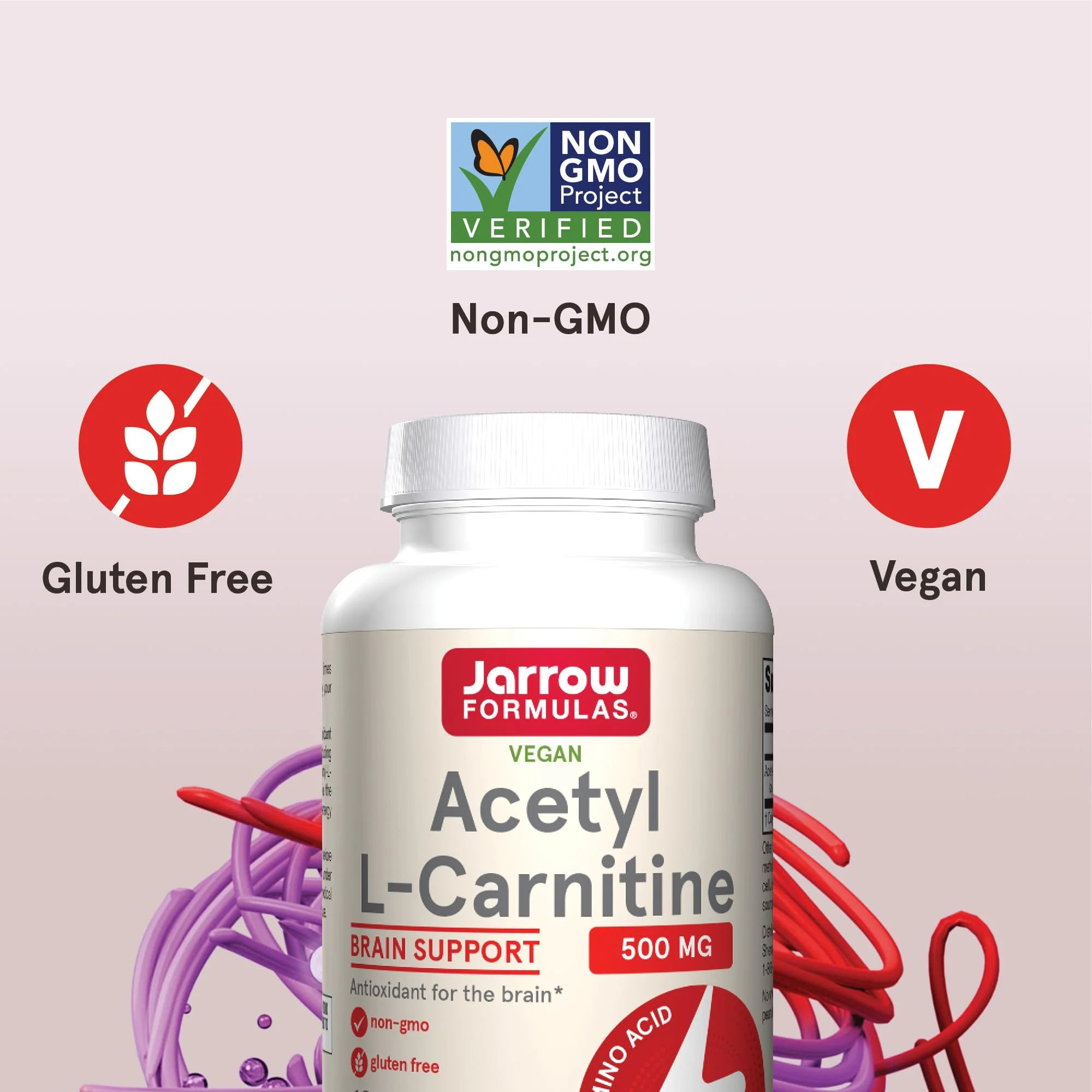 Jarrow Formulas® Acetyl L-Carnitine 500 mg, Dietary Supplement, Amino Acid Support for Brain Health and Antioxidants, 120 Veggie Capsules, 120 Day Supply - Image 5