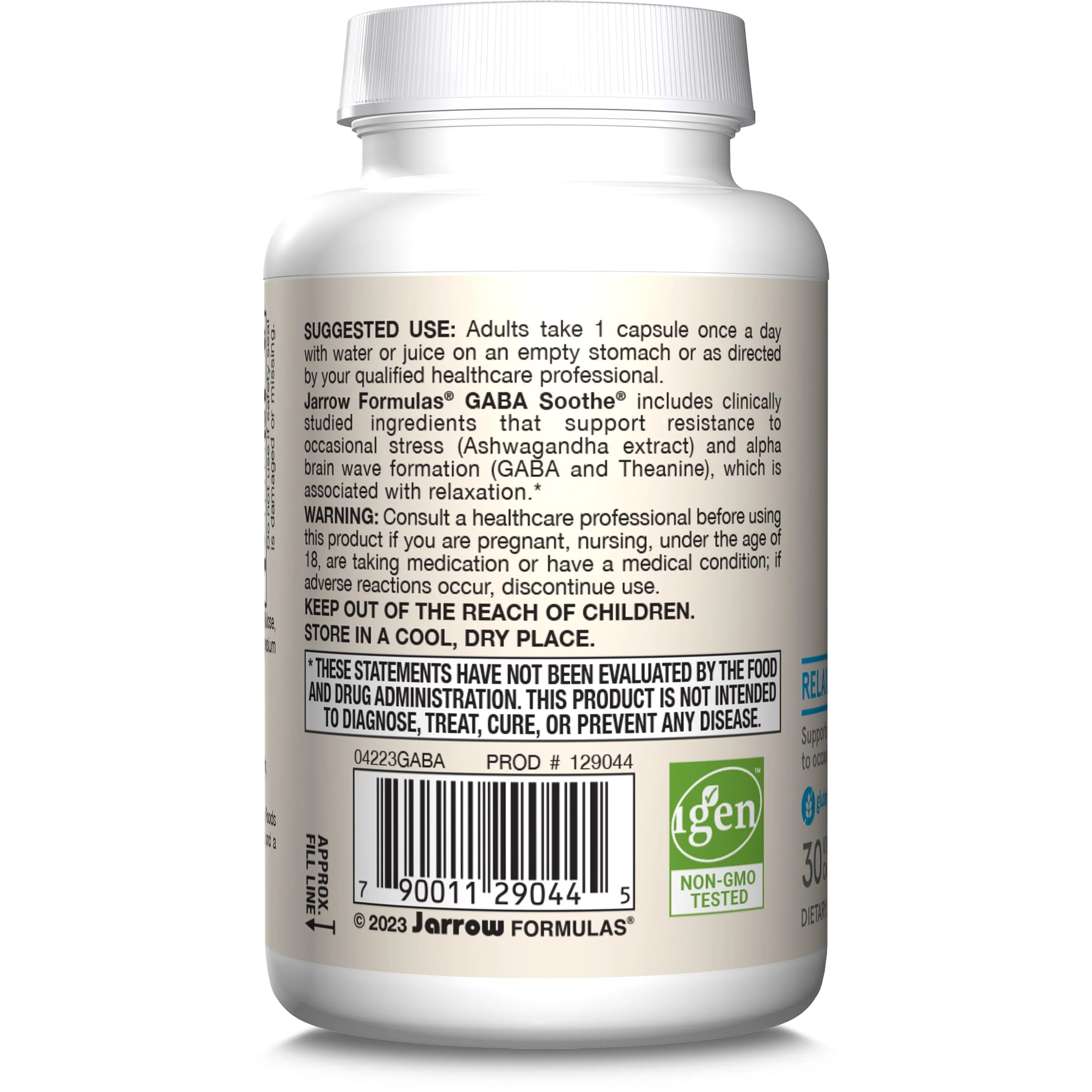 Jarrow Formulas® GABA Soothe®, 3 Ingredient Dietary Supplement for Relaxation and Occasional Stress, 30 Veggie Capsules, 30 Day Supply - Image 9