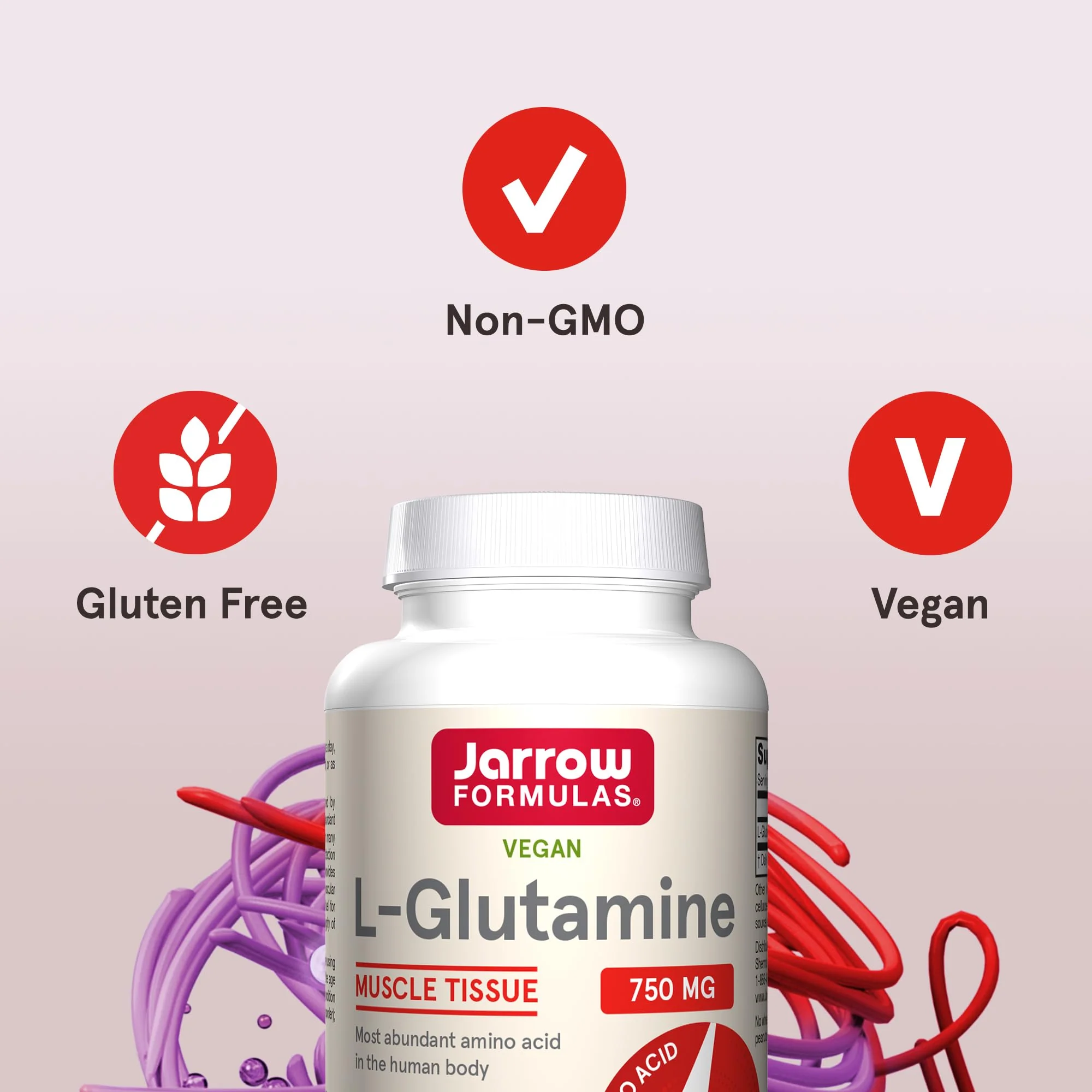 Jarrow Formulas® L-Glutamine 750 mg, Dietary Supplement, Immune and Muscle Support, 120 Veggie Capsules, Up to 120 Day Supply - Image 6