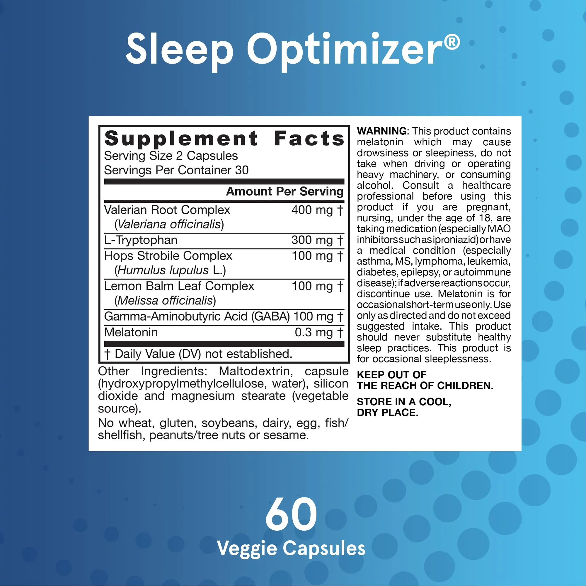 Jarrow Formulas® Sleep Optimizer, Herbal and Amino Acid Blend, 60 Count, Up to a 30 Day Supply - Image 6