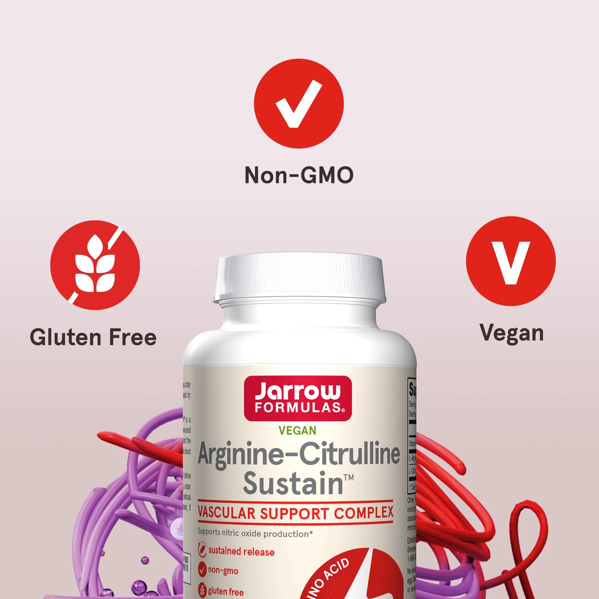 Jarrow Formulas Arginine-Citrulline Sustain - Supplement Supports Nitric Oxide Production, Blood Flow & Cardiovascular Health - Men's Health Formula - Up to 60 Servings - Image 5