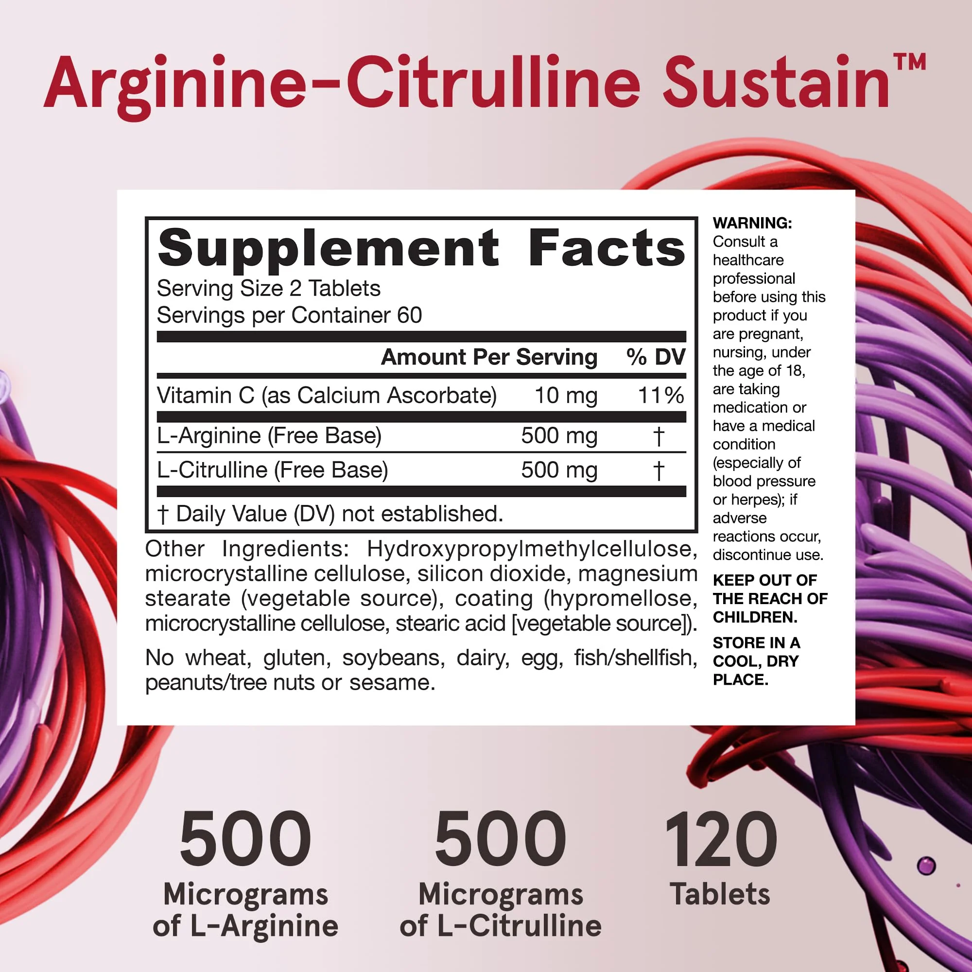 Jarrow Formulas Arginine-Citrulline Sustain - Supplement Supports Nitric Oxide Production, Blood Flow & Cardiovascular Health - Men's Health Formula - Up to 60 Servings - Image 6