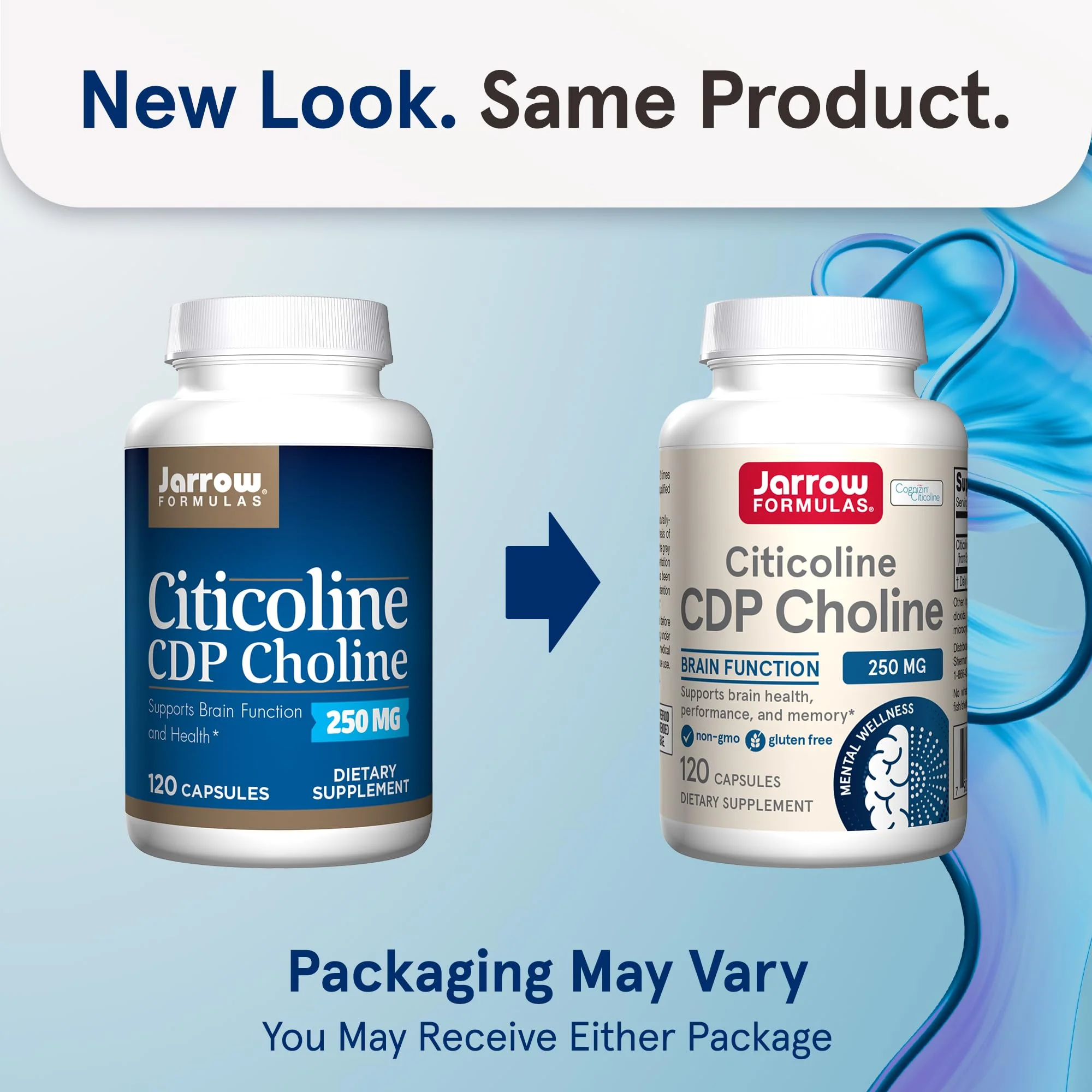 Jarrow Formulas Citicoline CDP 250 MG, CDP Choline Supplements, Support Brain Health, Performance and Memory, 120 Capsules, Up to a 120 Day Supply - Image 2