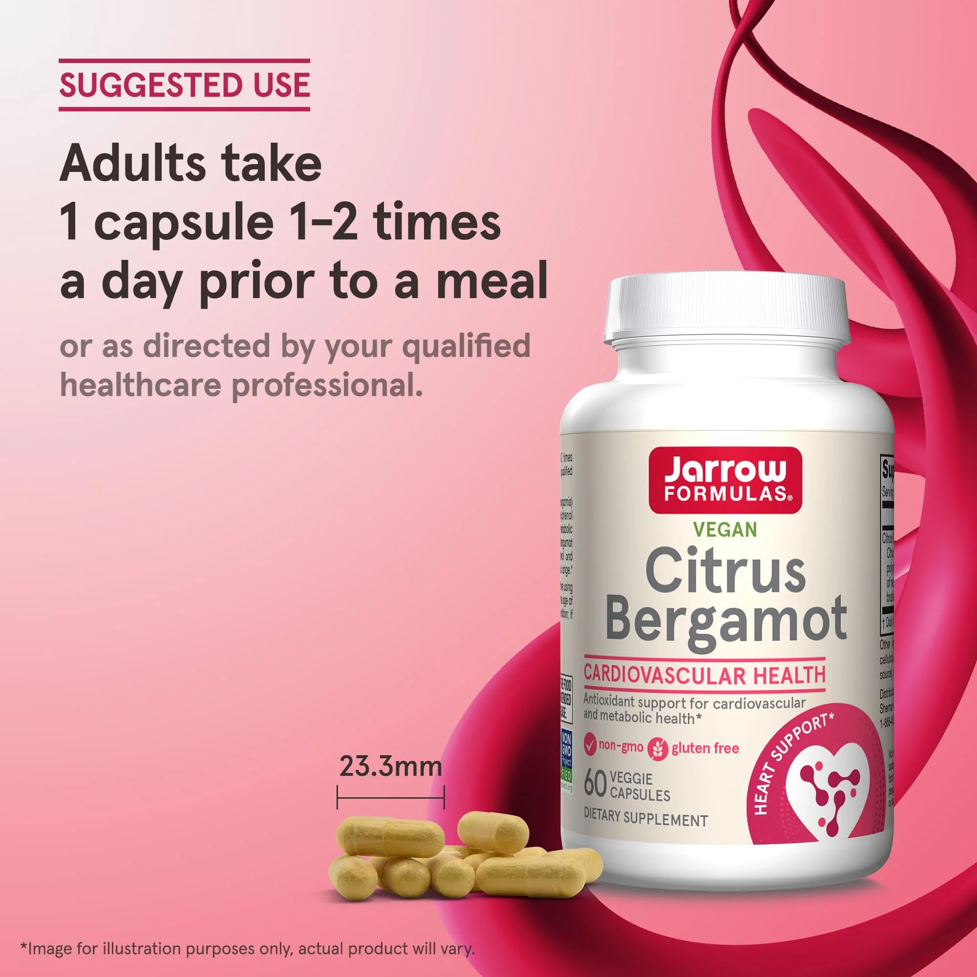 Jarrow Formulas Citrus Bergamot Supplement 500 mg - 60 Servings (Veggie Caps) - Antioxidant Support for Cardiovascular & Metabolic Health - Dietary Supplement - Vegan Gluten-Free- Use with QH-Absorb - Image 5
