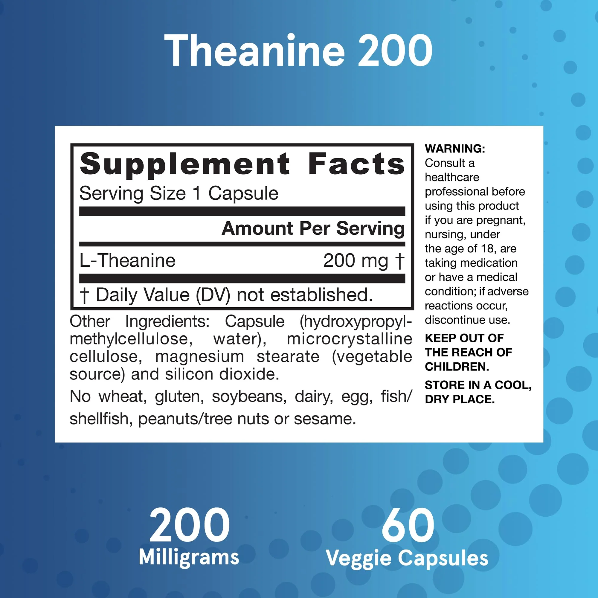 Jarrow Formulas Extra Strength L Theanine 200mg Dietary Supplement that Promotes Relaxation, Supplement for Relaxation Support, 60 Veggie Capsules, 60 Day Supply - Image 5