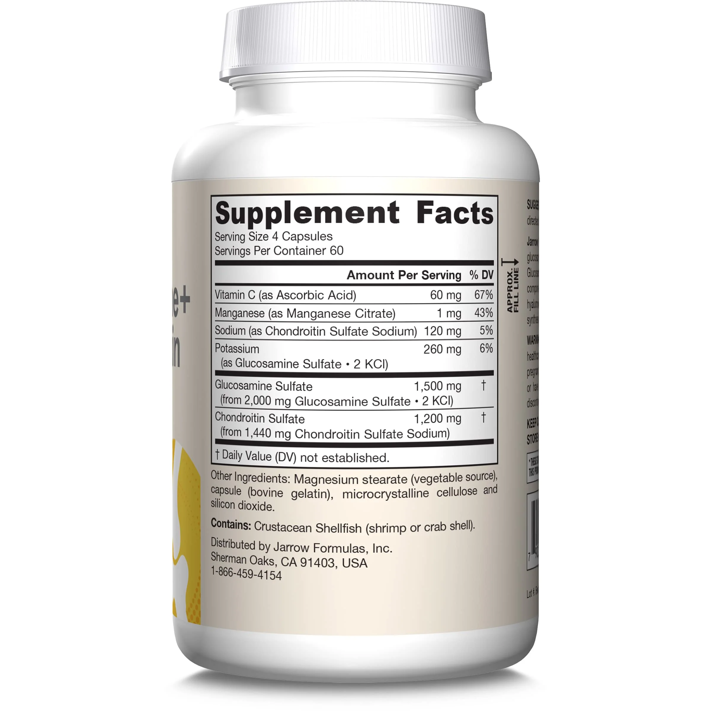 Jarrow Formulas Glucosamine + Chondroitin - 240 Capsules - Nutrient Support - Dietary Supplement for Joint Health - with Vitamin C & Manganese - 60 Servings - Image 3