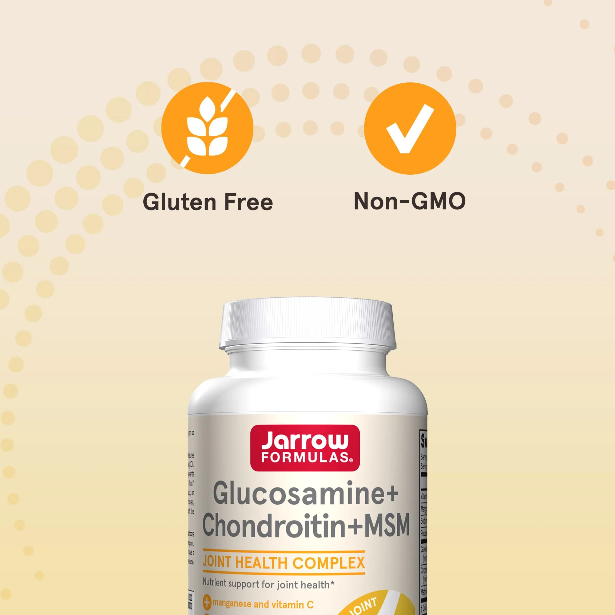 Jarrow Formulas Glucosamine, Chondroitin, and MSM Capsules; Joint Support Supplement with Vitamin C and Manganese, Bone & Joint Health, 120 Capsules, 30 Day Supply - Image 7