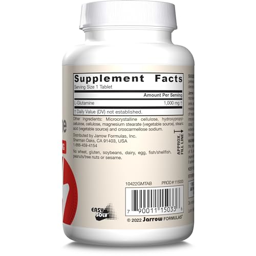 Jarrow Formulas L-Glutamine 1000 mg, Dietary Supplement for Muscle Tissue, Multifunctional Amino Acid, Immune Support , 100 Easy-Solv Tablets, 50-100 Day Supply - Image 2