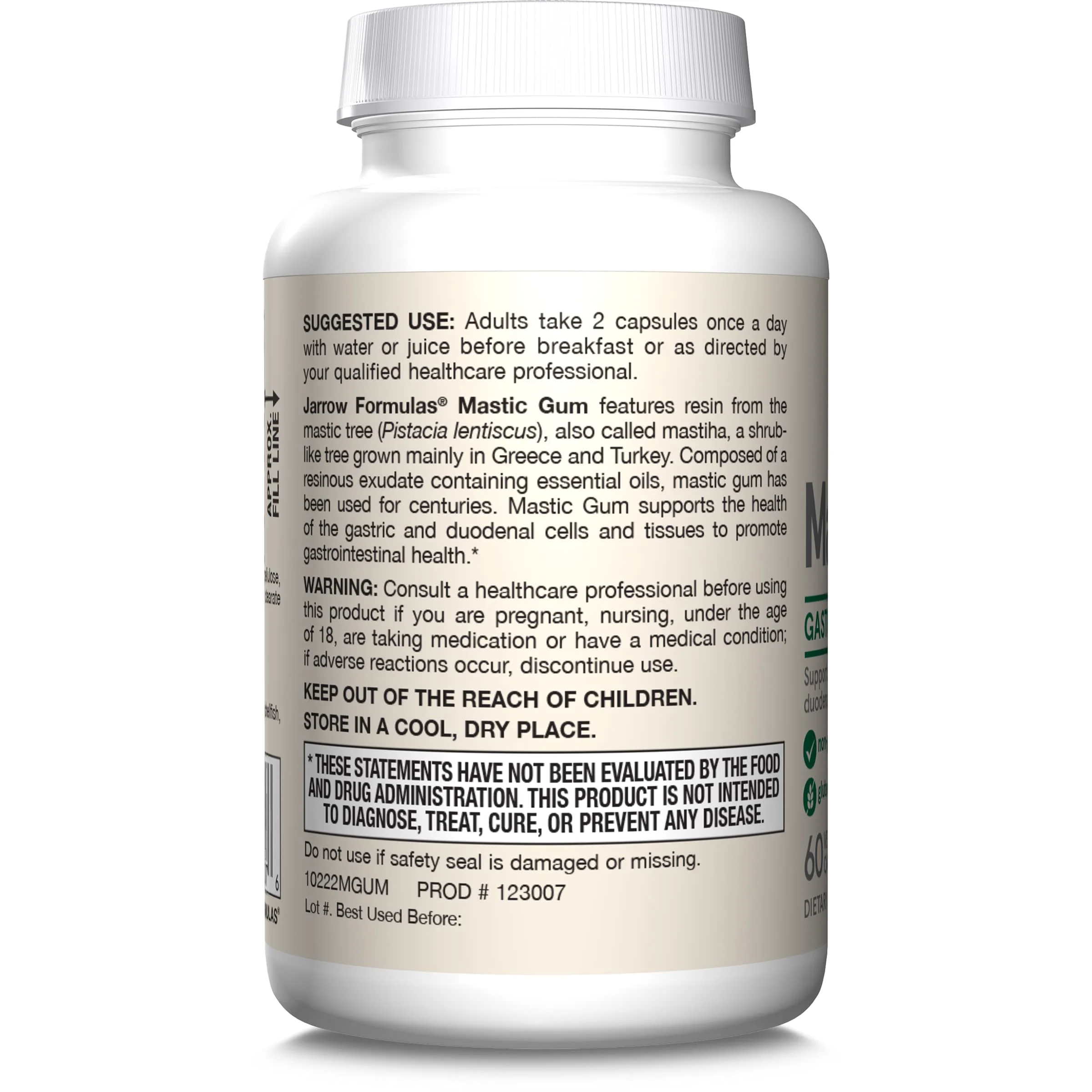 Jarrow Formulas Mastic Gum 1000 mg - 60 Veggie Caps - Mastic Gum Capsules Supporting Stomach and Duodenal Health - 30 Servings - Image 3
