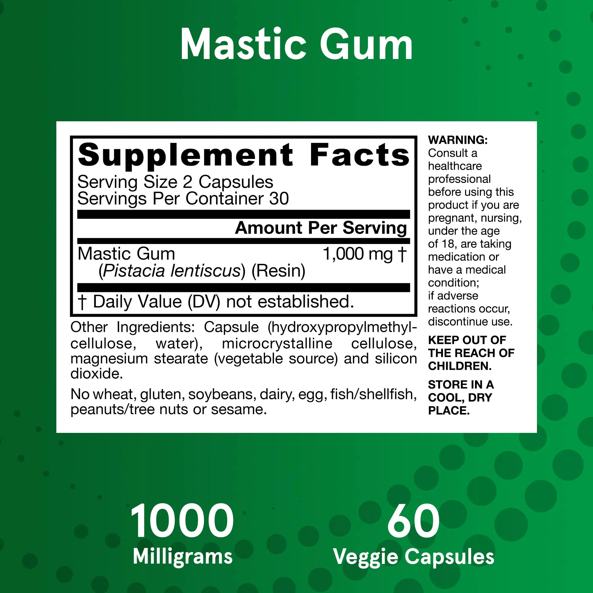 Jarrow Formulas Mastic Gum 1000 mg - 60 Veggie Caps - Mastic Gum Capsules Supporting Stomach and Duodenal Health - 30 Servings - Image 6