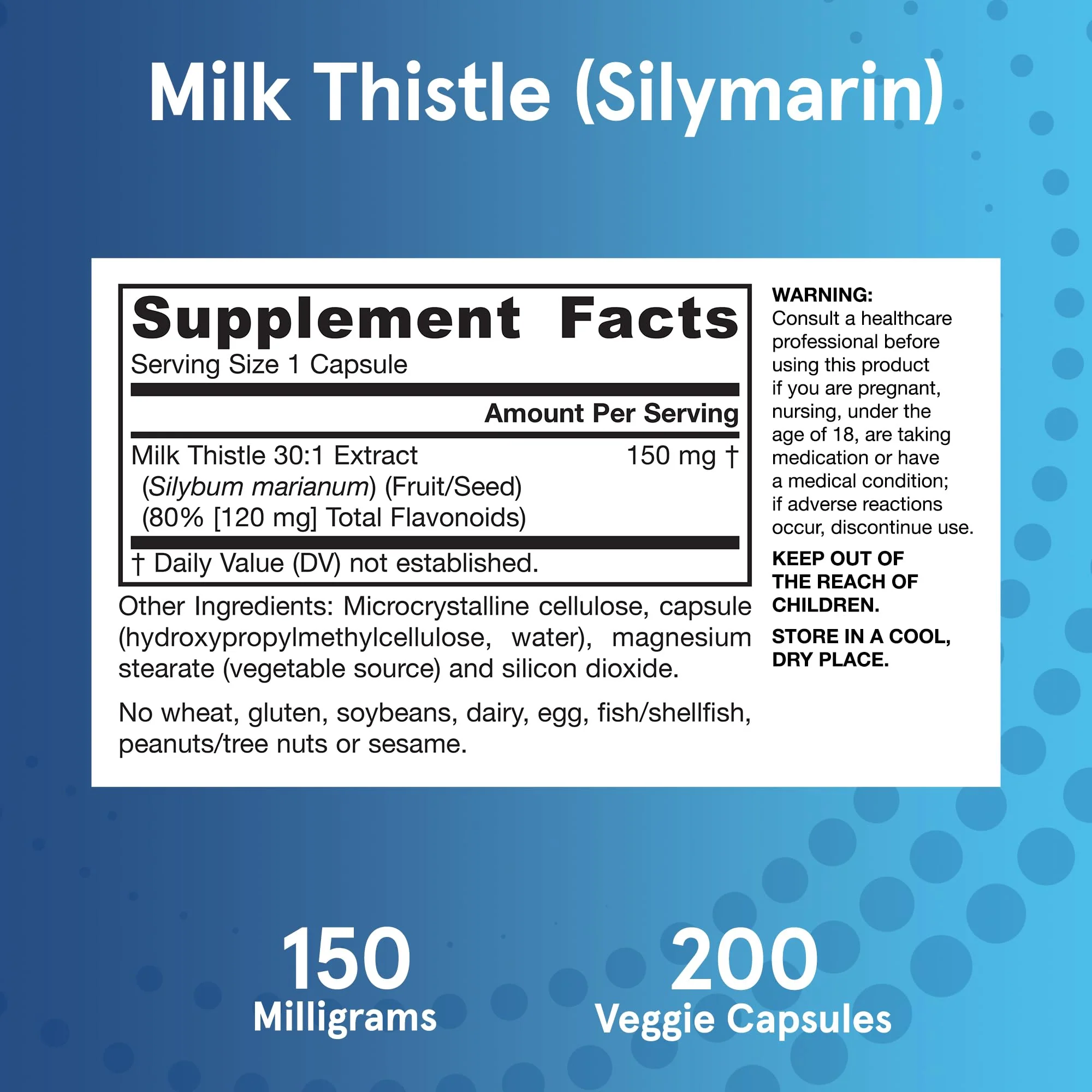 Jarrow Formulas Milk Thistle Supplement 150 mg. 30:1 Milk Thistle Extract Standardized to 80% Total Flavonoids, Dietary Supplement for Liver Function Support, 200 Veggie Capsules, Up to 200 Day Supply - Image 6