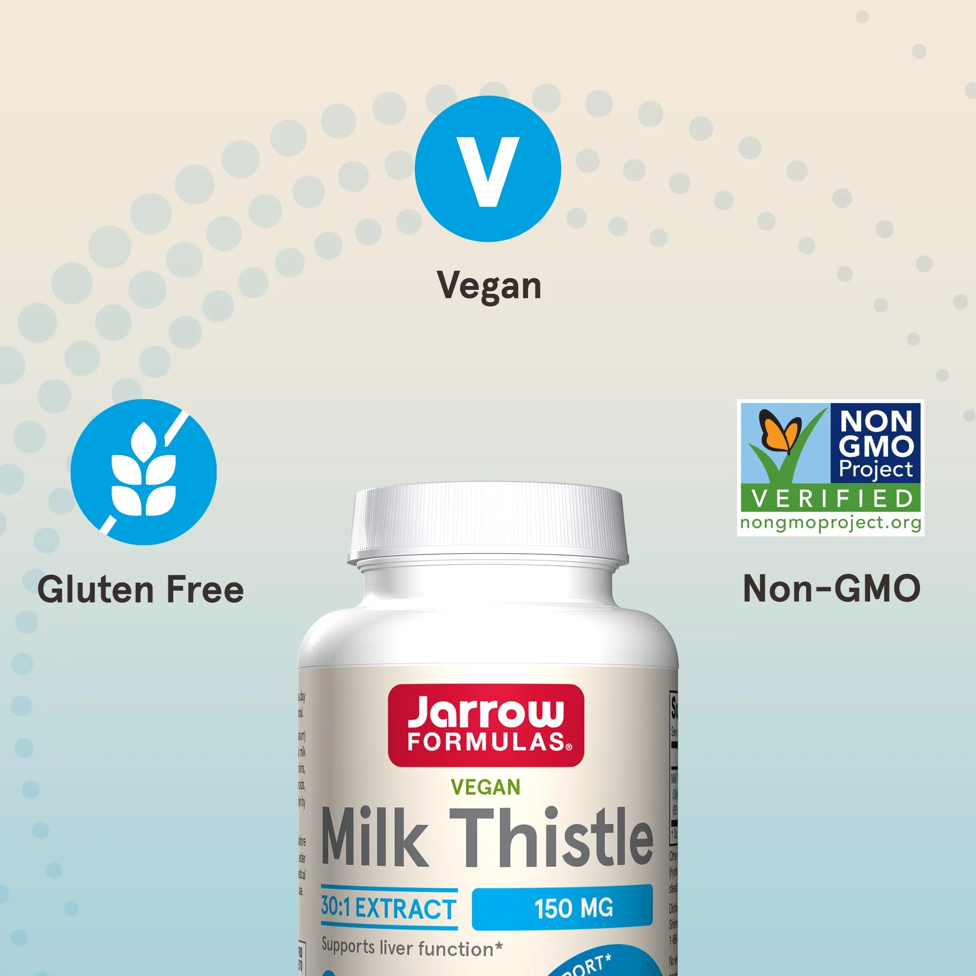 Jarrow Formulas Milk Thistle Supplement 150 mg. 30:1 Milk Thistle Extract Standardized to 80% Total Flavonoids, Dietary Supplement for Liver Function Support, 200 Veggie Capsules, Up to 200 Day Supply - Image 7